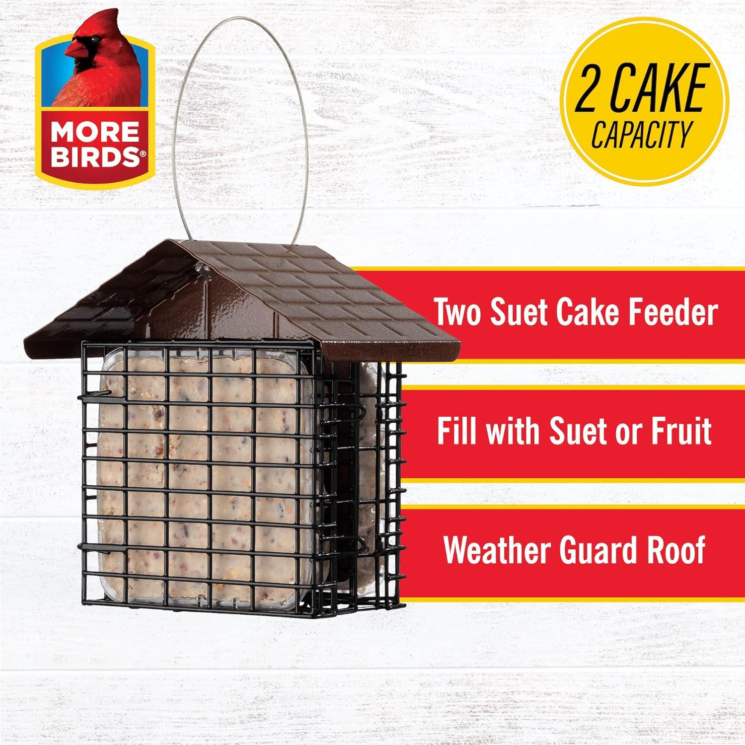 Alimentador Doble de Suet More Birds con Techo Protector 18.4cm