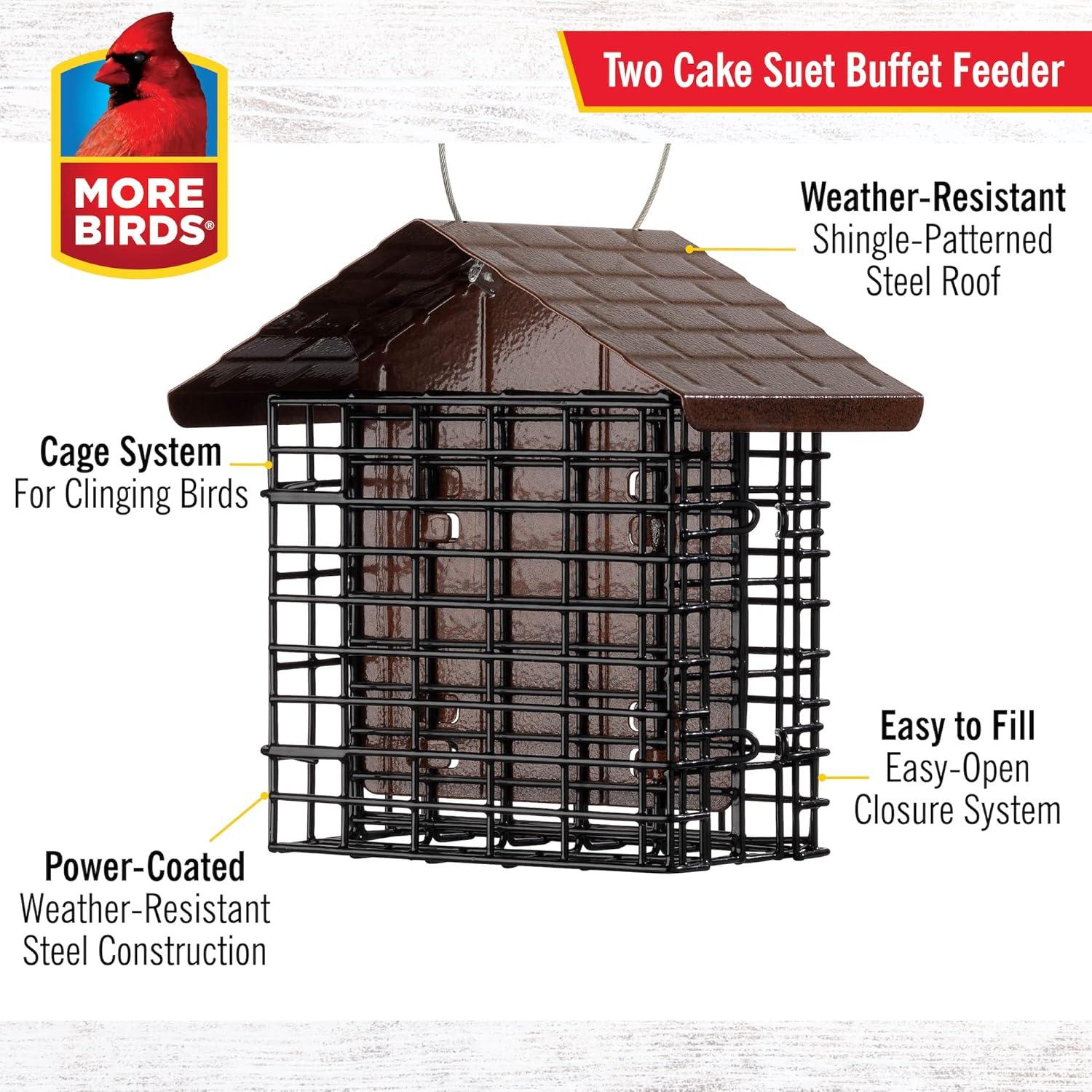 Alimentador Doble de Suet More Birds con Techo Protector 18.4cm