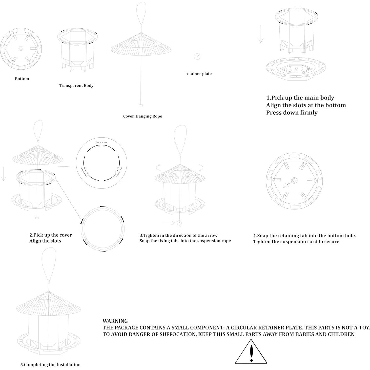 Comederos para Aves Colgantes Zopkrts - Paquete de 2, 1.13 kg