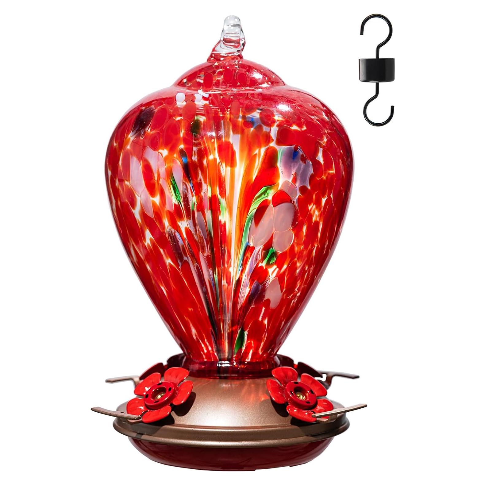 Alimentador de Colibrí de Vidrio Soplado LaElvish Garden 0.95kg