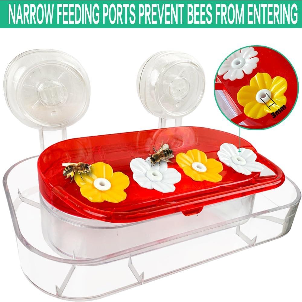 Alimentador de Colibrí de Ventana WLLKOO 10 oz con 4 Puertos