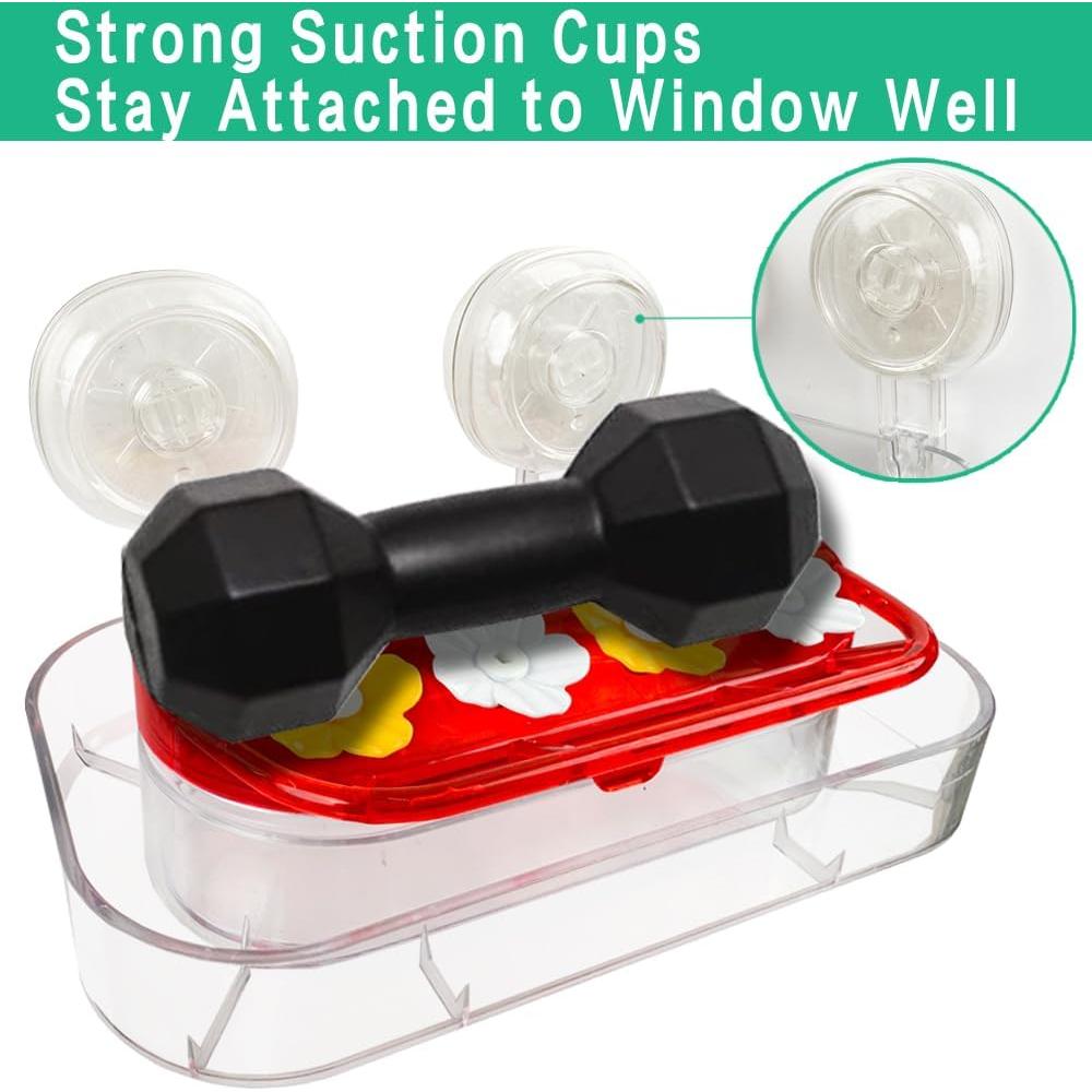 Alimentador de Colibrí de Ventana WLLKOO 10 oz con 4 Puertos