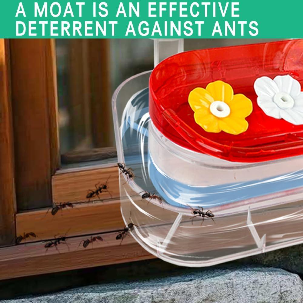 Alimentador de Colibrí de Ventana WLLKOO 10 oz con 4 Puertos