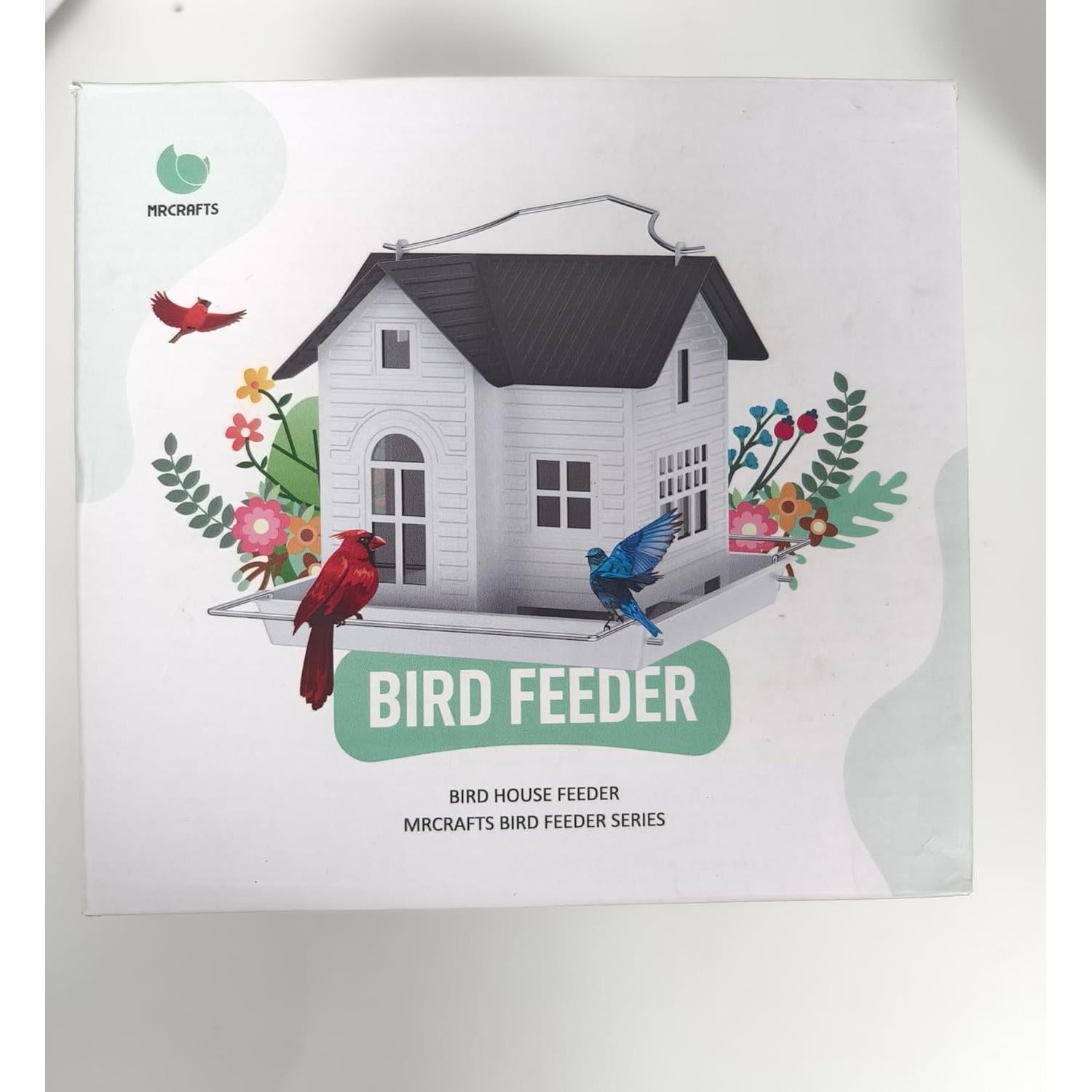 Alimentador Solar para Aves Mrcrafts Casa de Metal Colgante