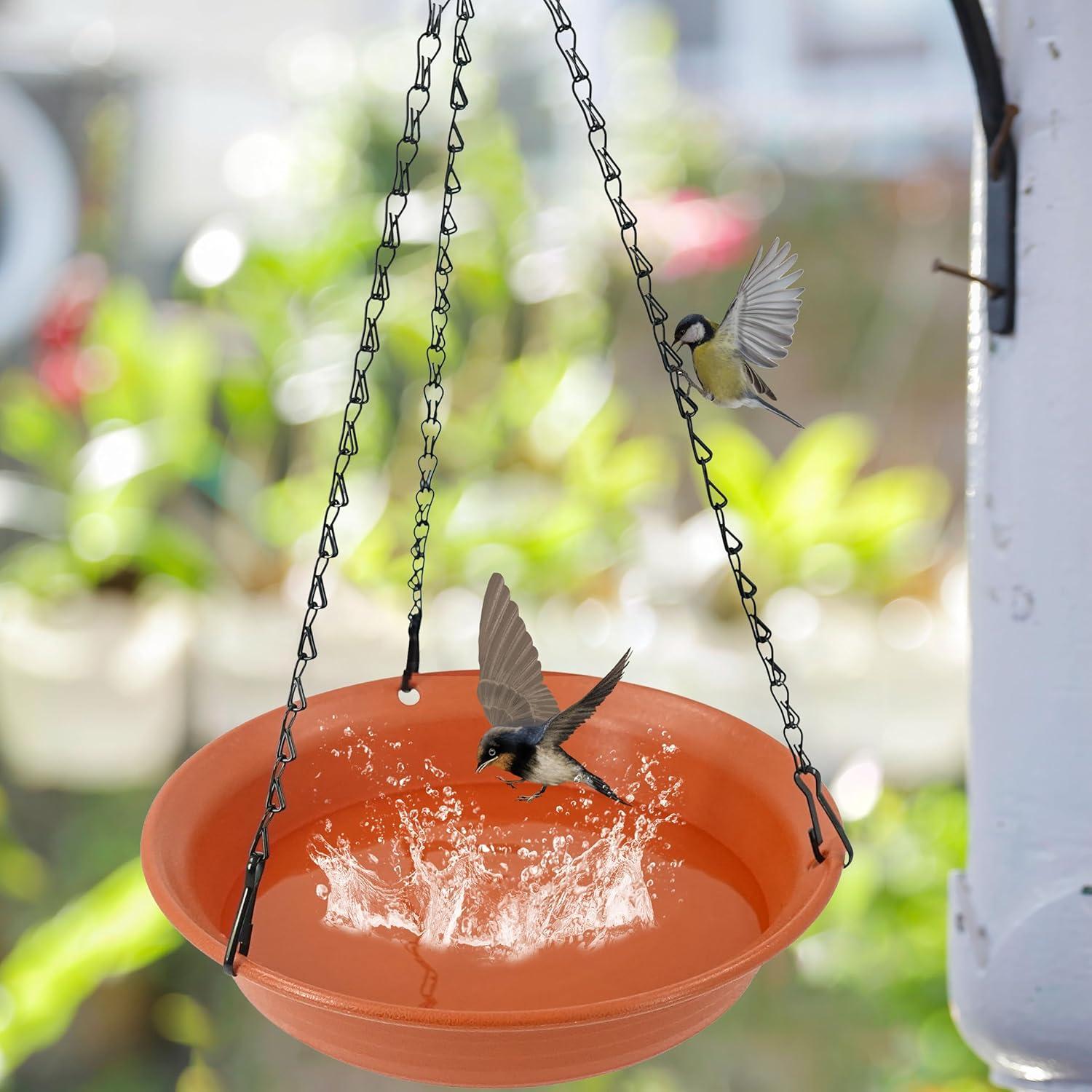 Baño de Aves Colgante Afrine 25.4 cm Terracota para Exterior