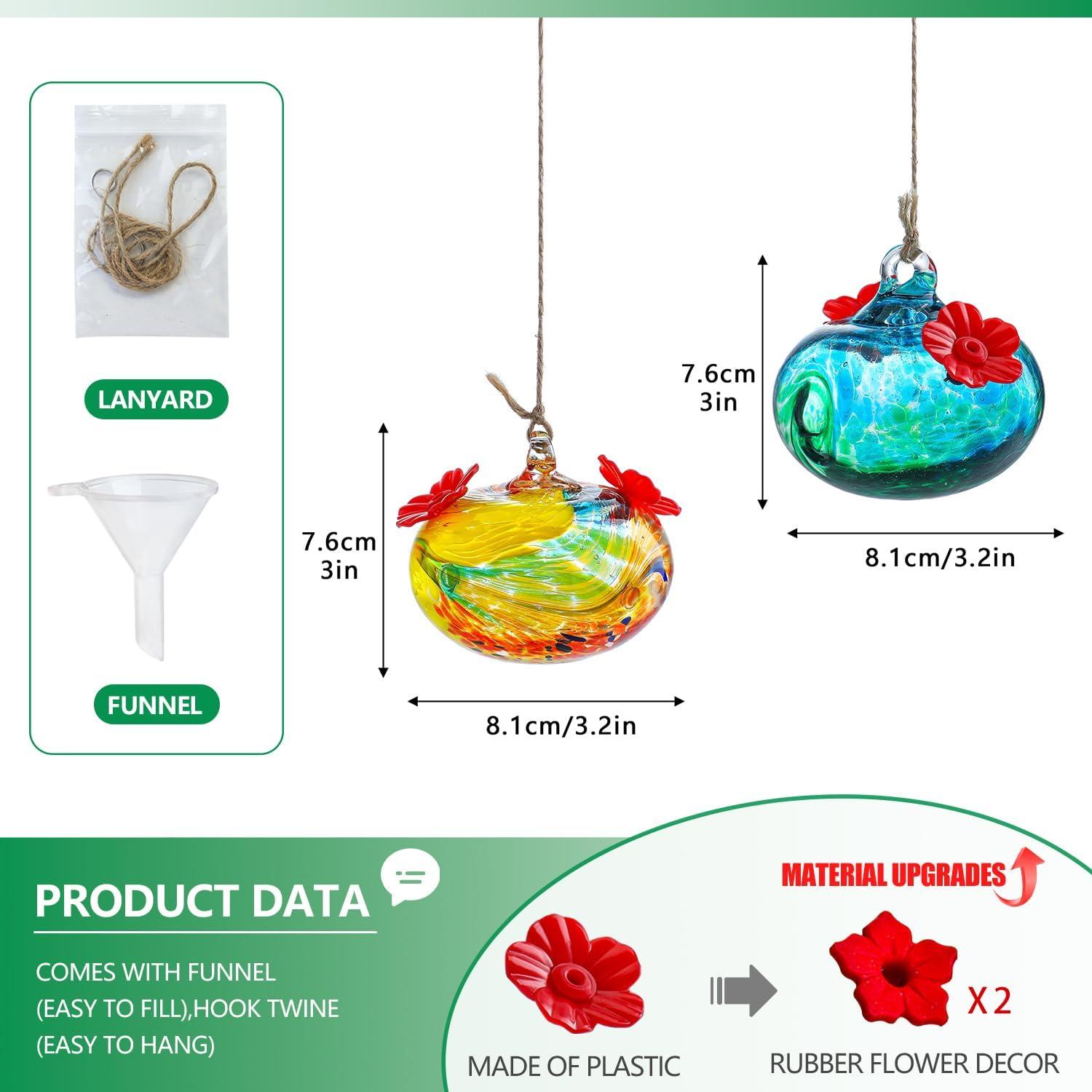 Pack 2 Alimentadores de Colibrí de Vidrio KRISININE 93 ml