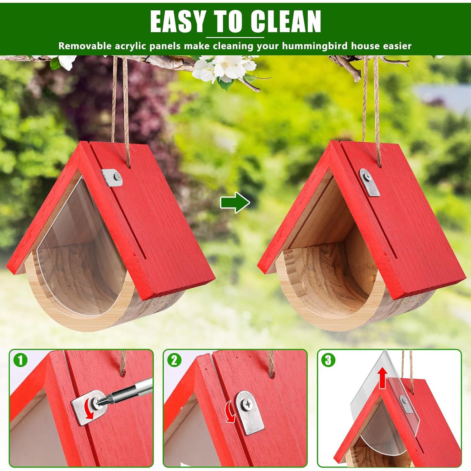 Paquete de 2 casas para colibríes Phoncoo con comedero