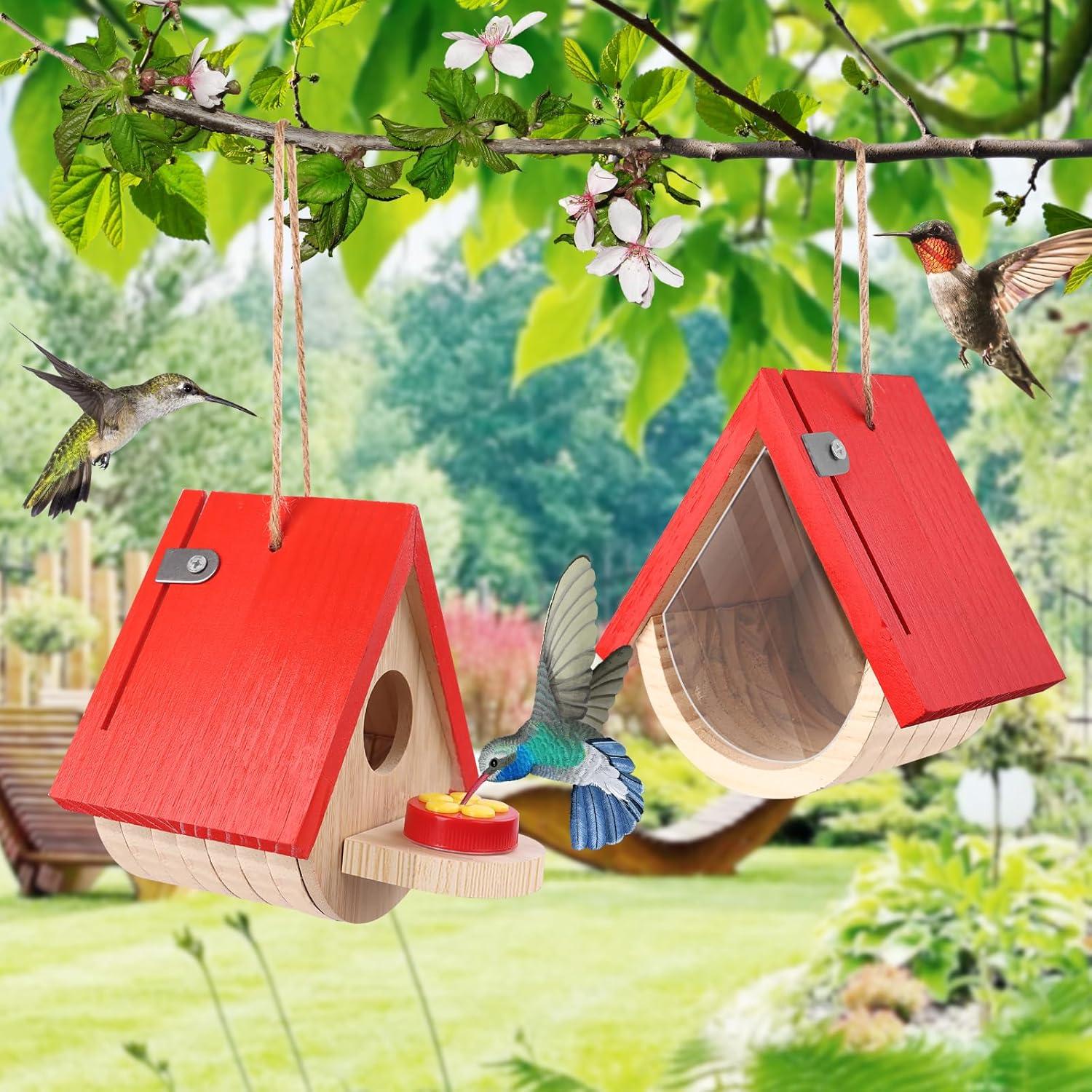 Paquete de 2 casas para colibríes Phoncoo con comedero