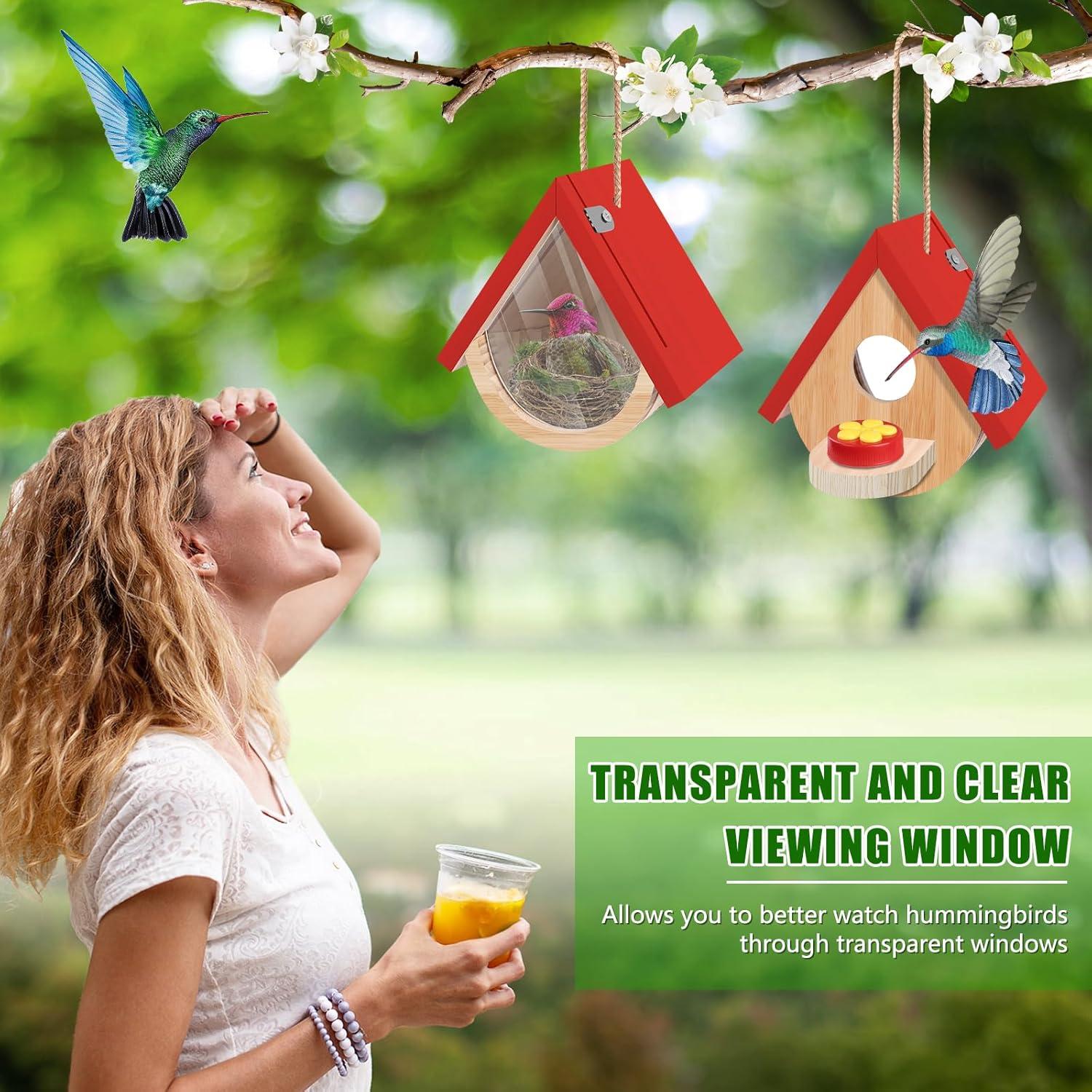 Paquete de 2 casas para colibríes Phoncoo con comedero