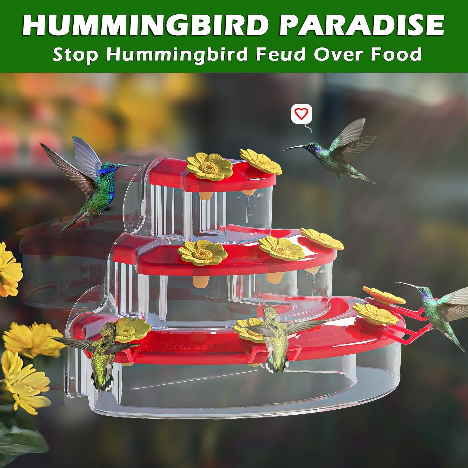 Alimentador de Colibrí Birdream Rojo, Paquete de 2, 9 Puertos