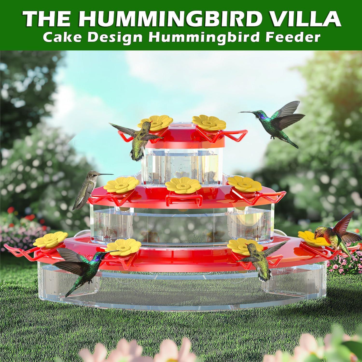 Alimentador de Colibrí Birdream Rojo, Paquete de 2, 9 Puertos