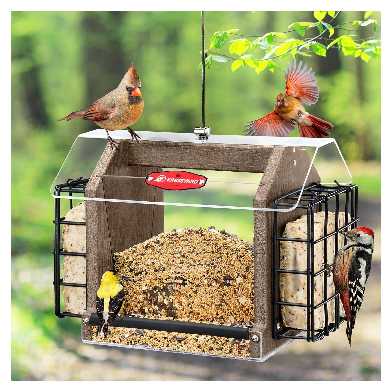 Comedero para Aves Kingsyard Colgante 1.36 kg Marrón