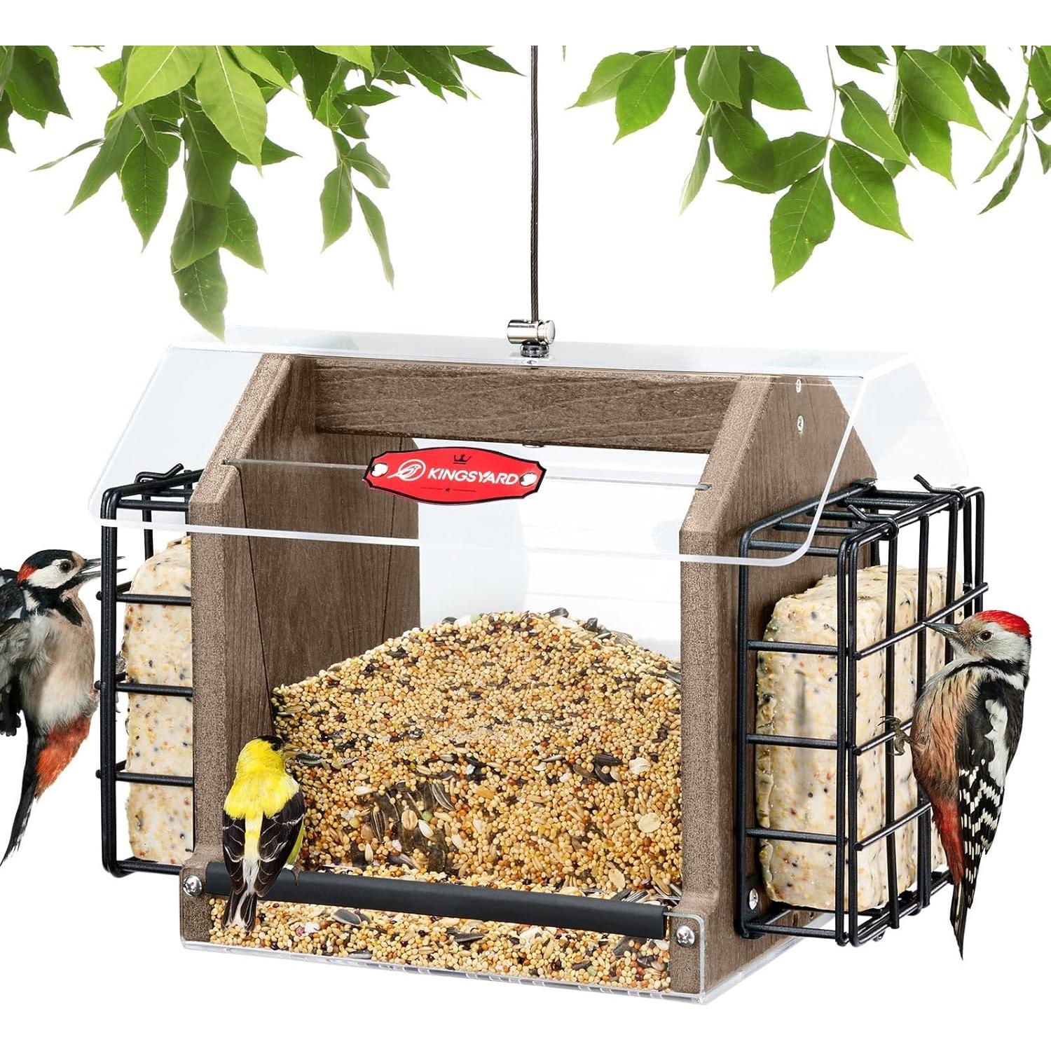 Comedero para Aves Kingsyard Colgante 1.36 kg Marrón