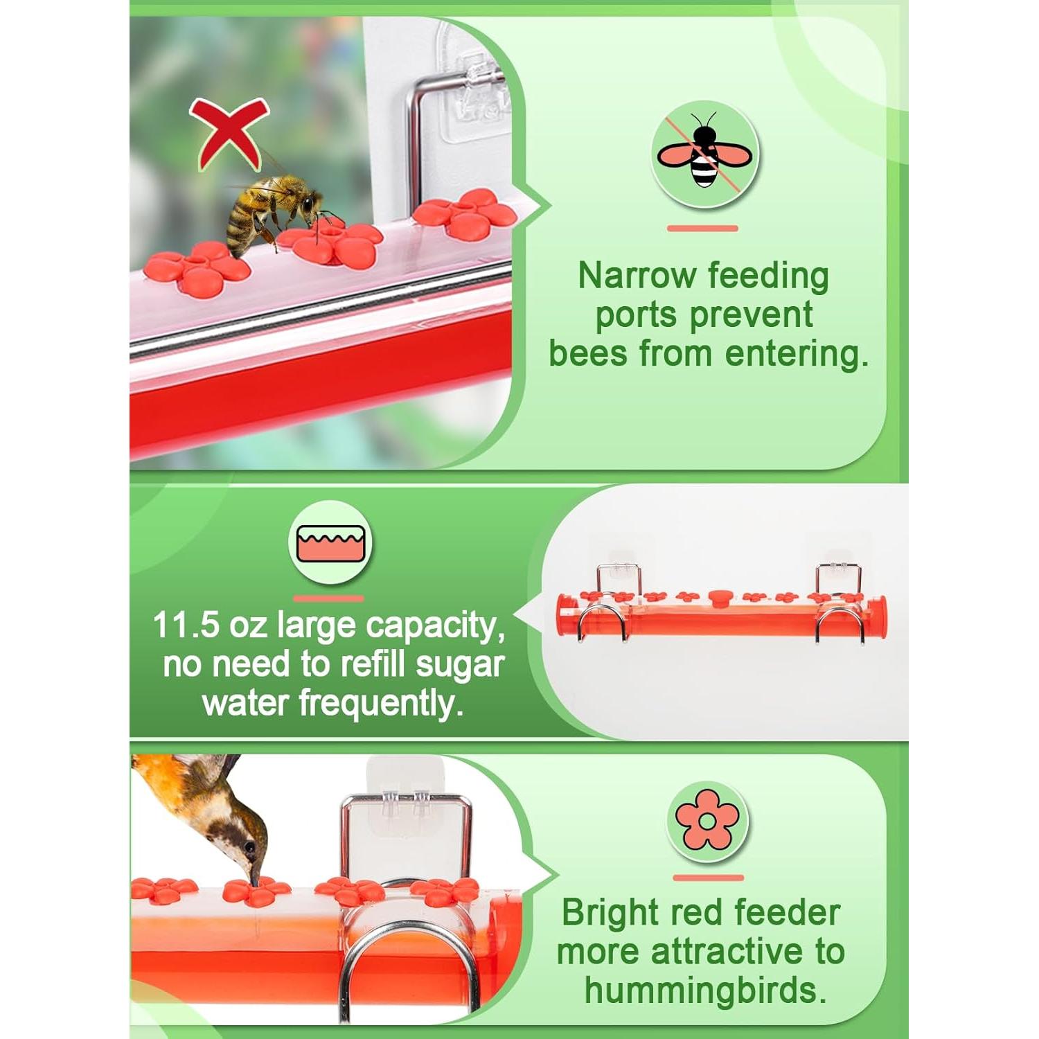 Alimentador de Colibríes Bigmeta para Ventana - 16 Puertos