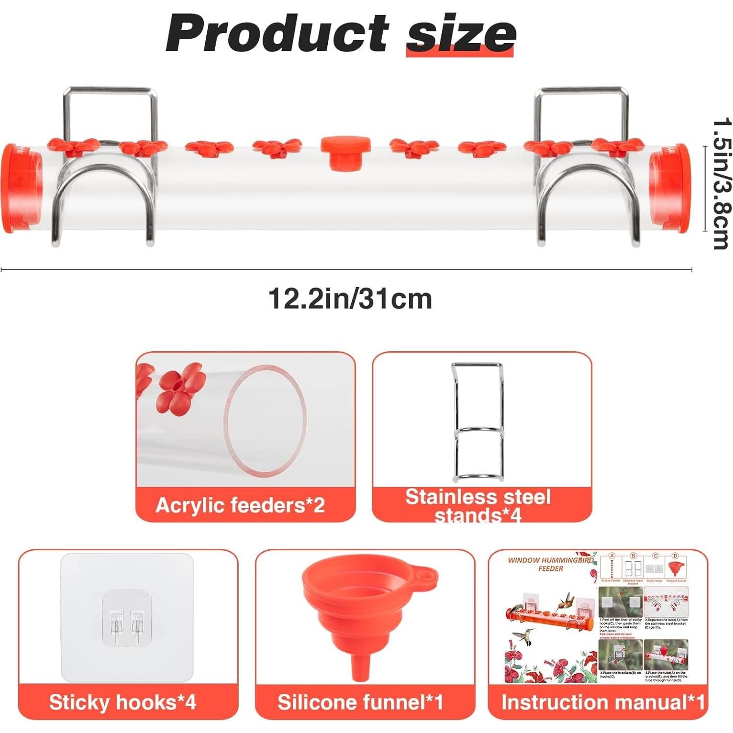 Alimentador de Colibríes Bigmeta para Ventana - 16 Puertos