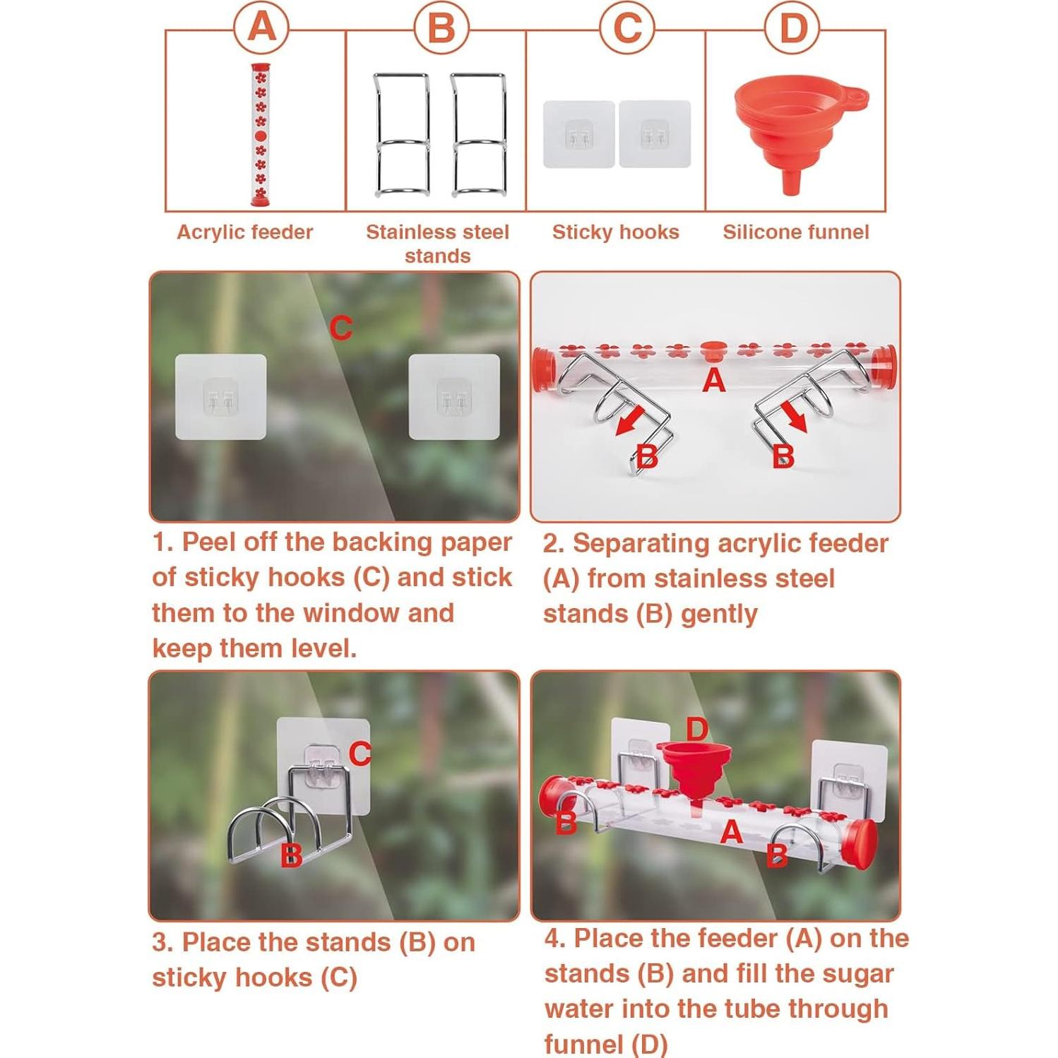 Alimentador de Colibríes Bigmeta para Ventana - 16 Puertos