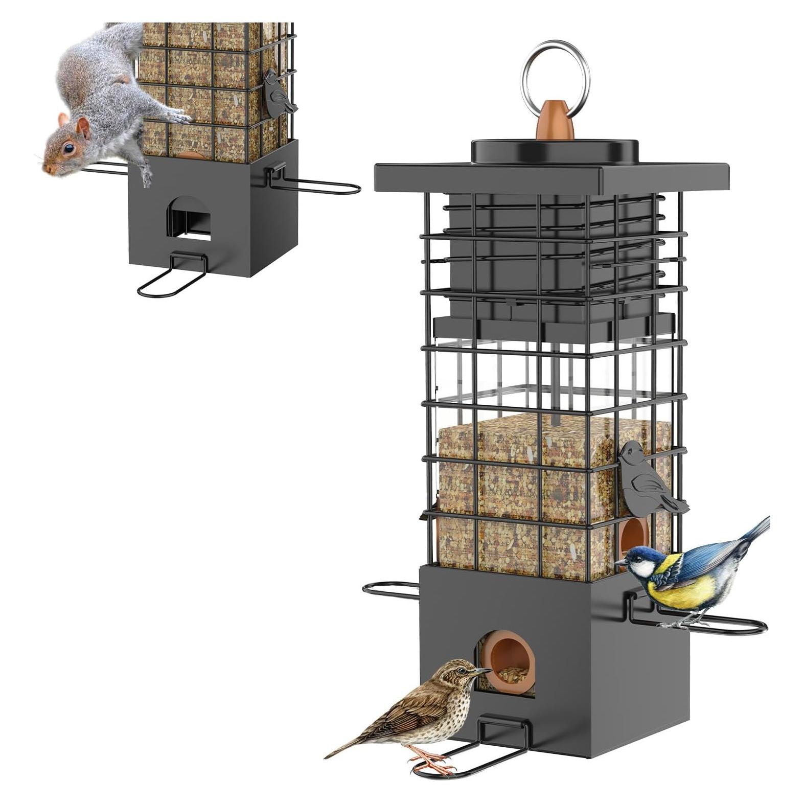 Comedero para Aves KRUOO a Prueba de Ardillas 1.13 kg Metal