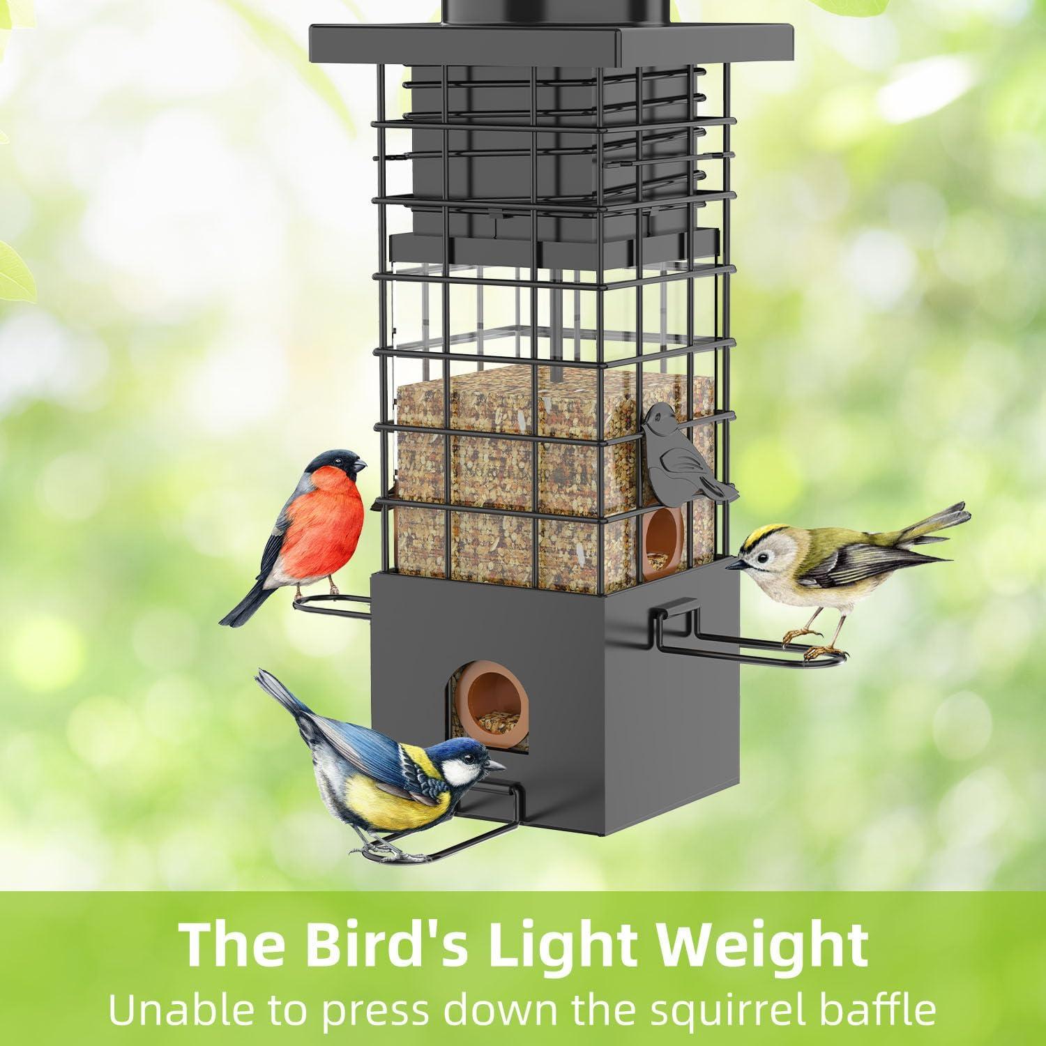 Comedero para Aves KRUOO a Prueba de Ardillas 1.13 kg Metal