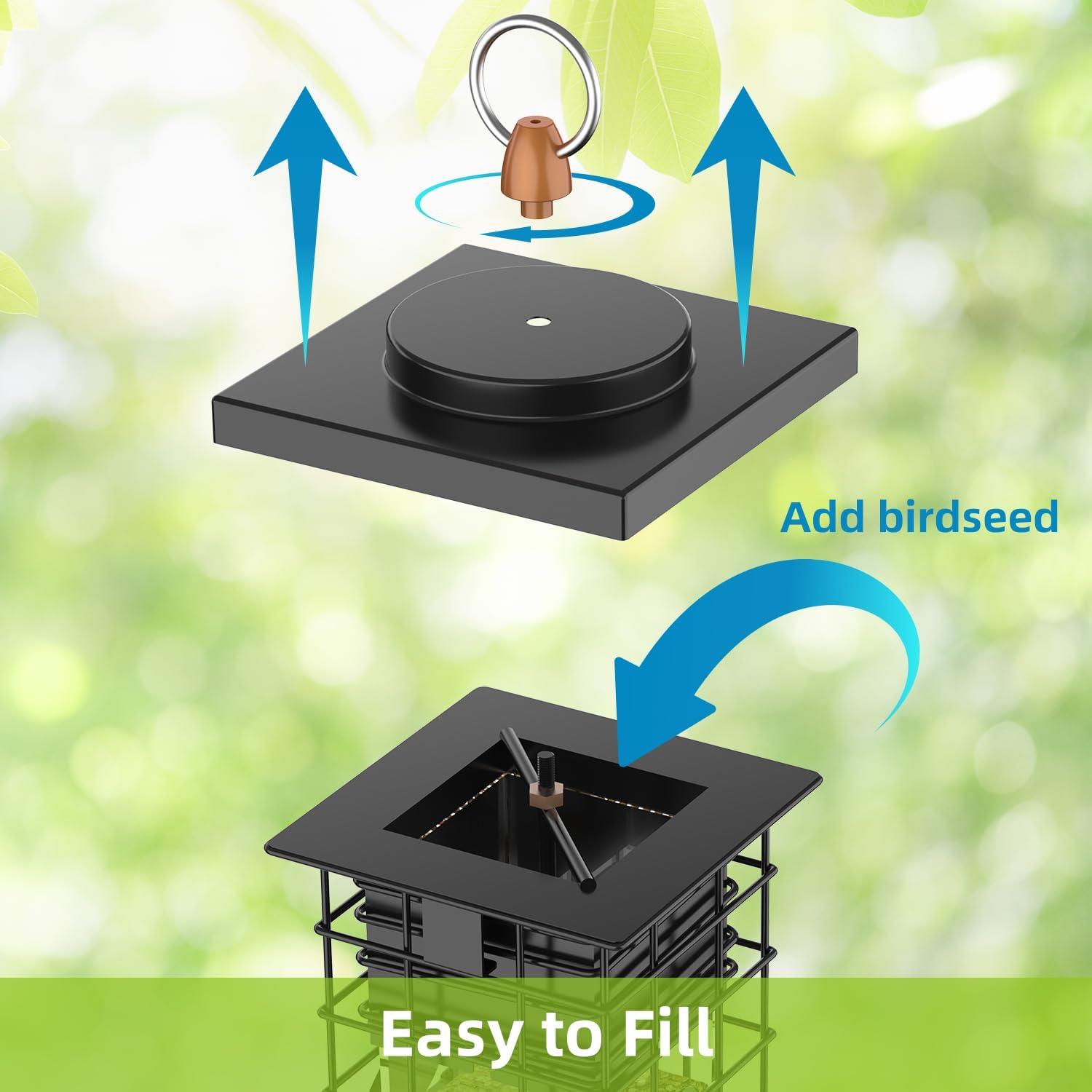 Comedero para Aves KRUOO a Prueba de Ardillas 1.13 kg Metal