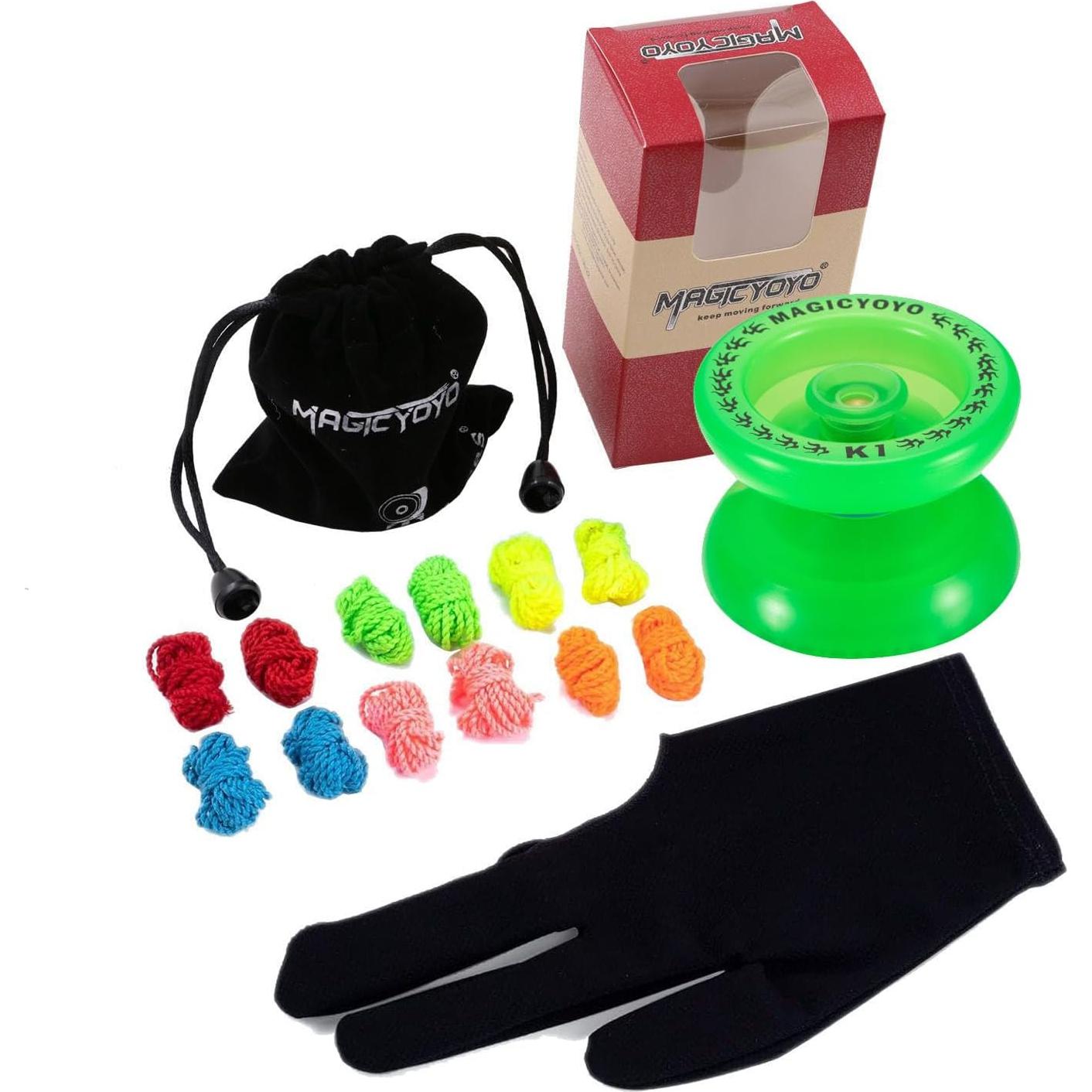 Yoyo MAGICYOYO K1 Verde para Niños y Principiantes, Brilla en la Oscuridad