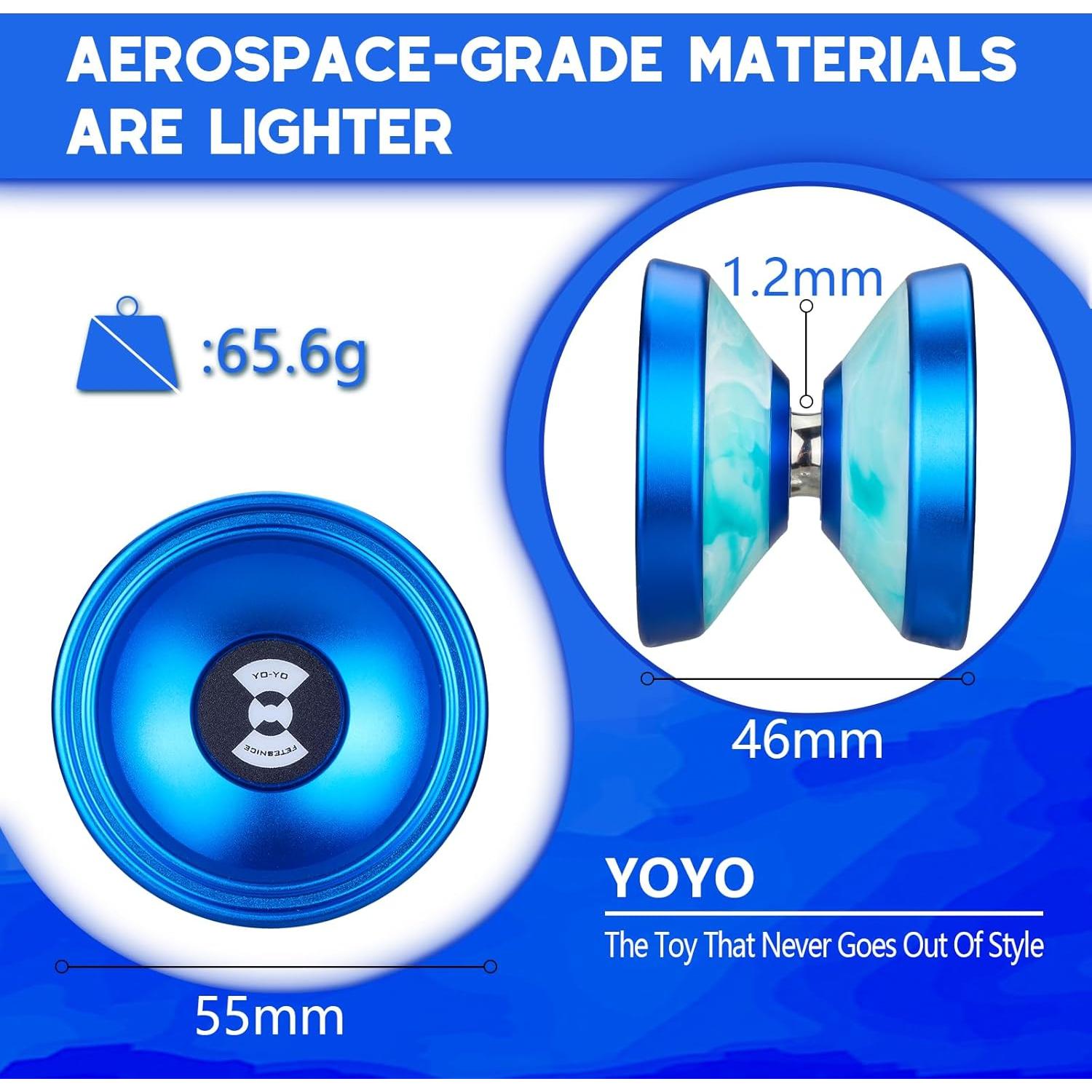 Yoyo Profesional FETESNICE X1 Metal y Plástico Azul Verde