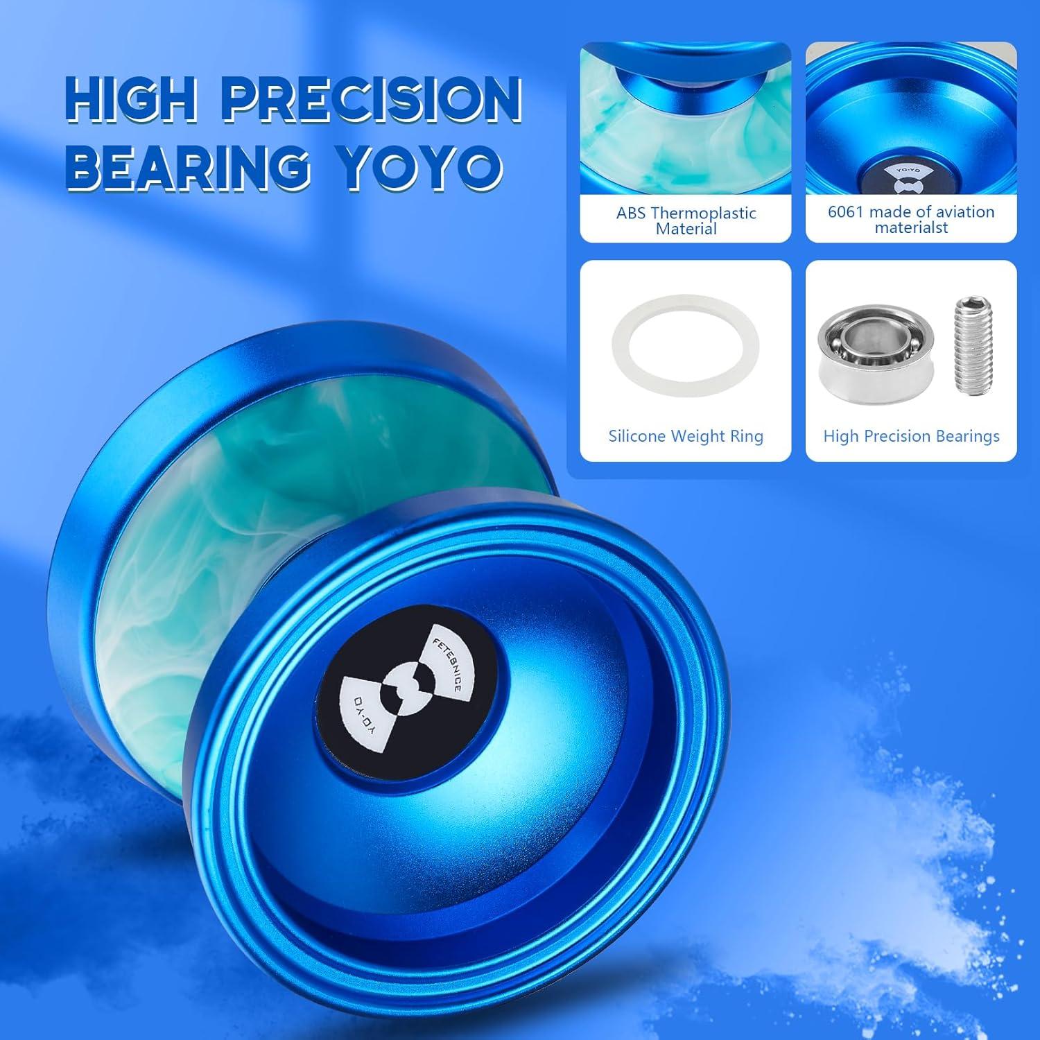 Yoyo Profesional FETESNICE X1 Metal y Plástico Azul Verde