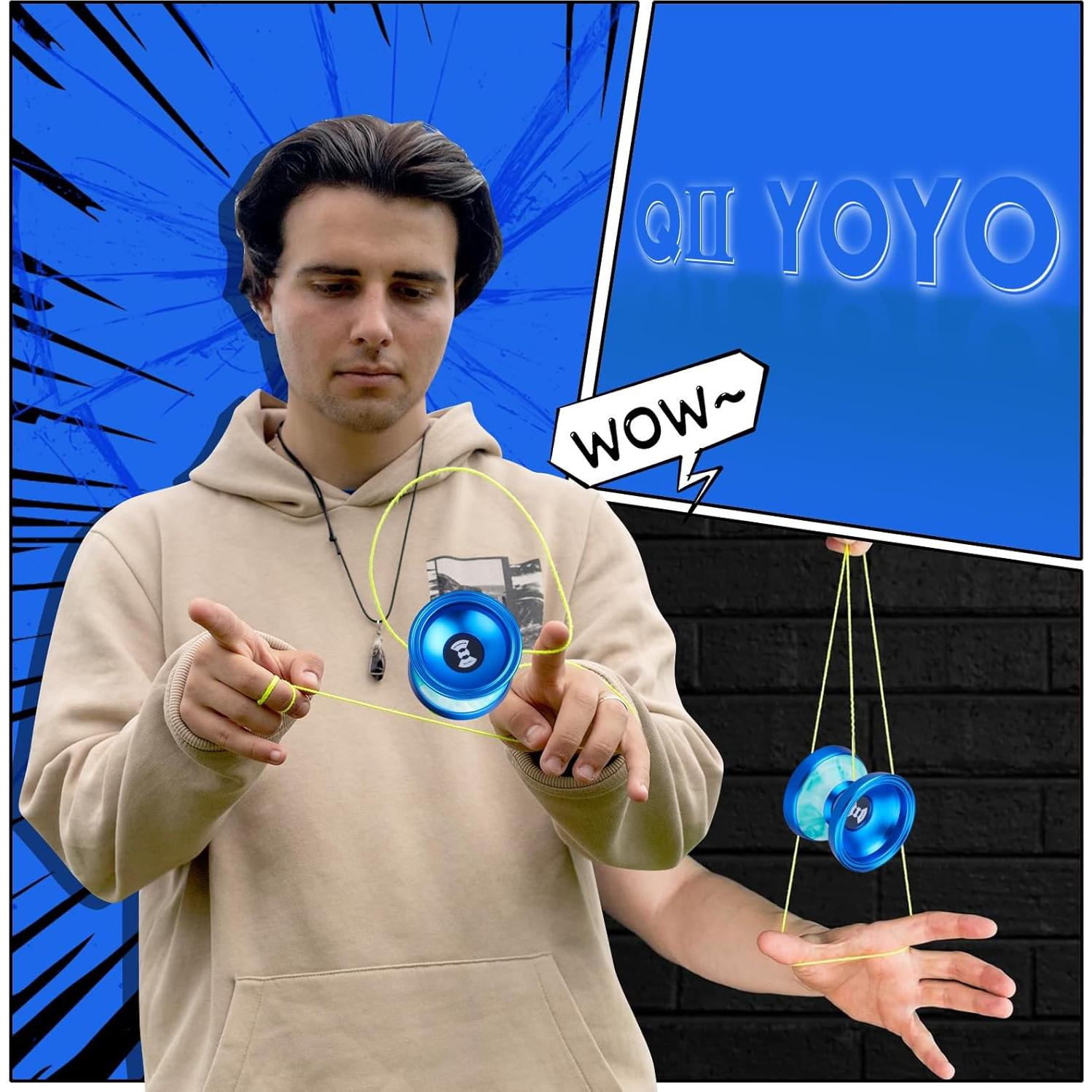 Yoyo Profesional FETESNICE X1 Metal y Plástico Azul Verde