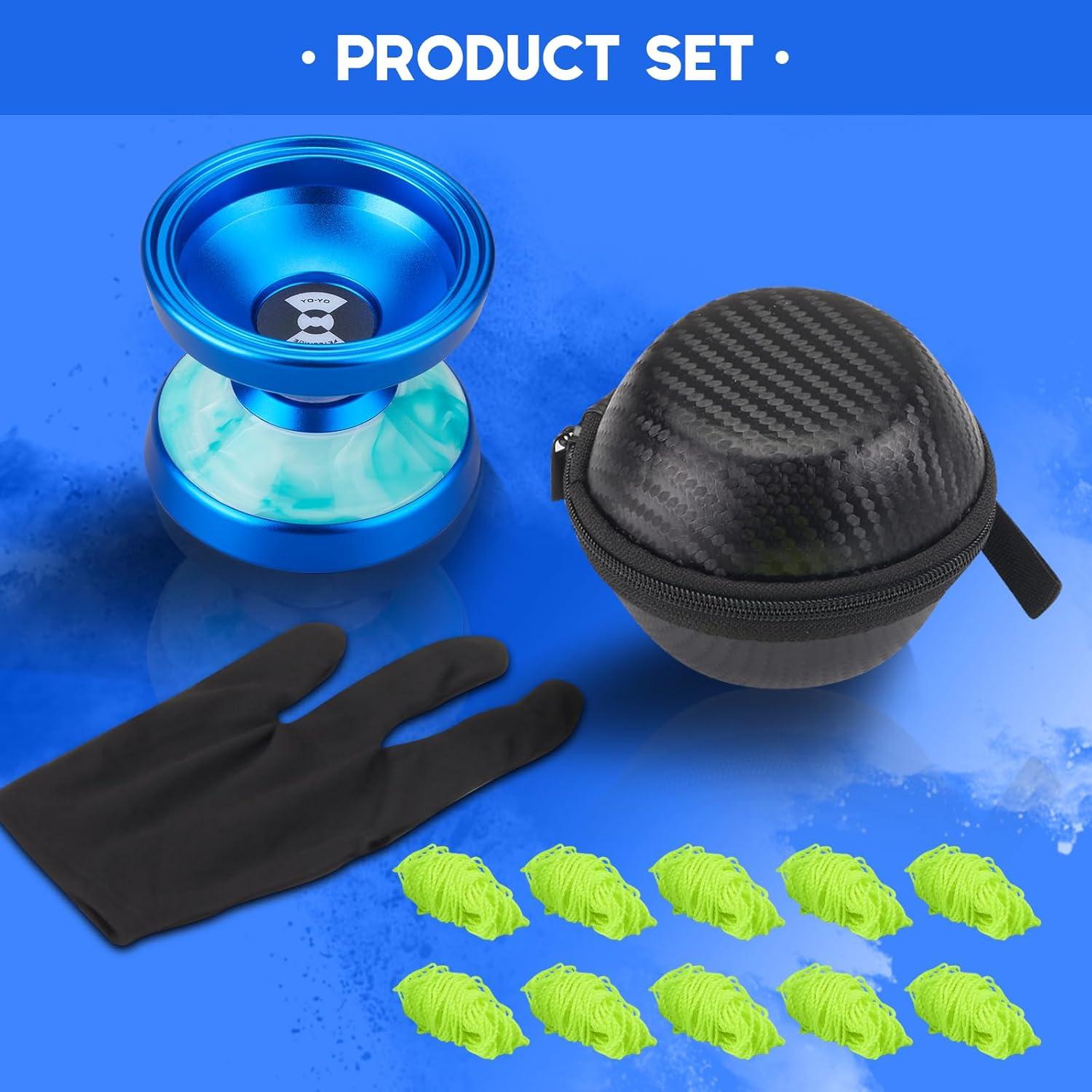 Yoyo Profesional FETESNICE X1 Metal y Plástico Azul Verde