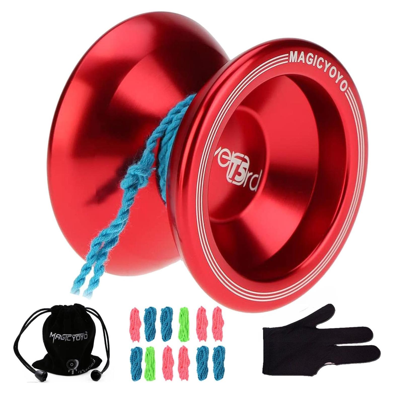 Yoyo Metálico Profesional MAGICYOYO T5 Overlord Rojo 54mm