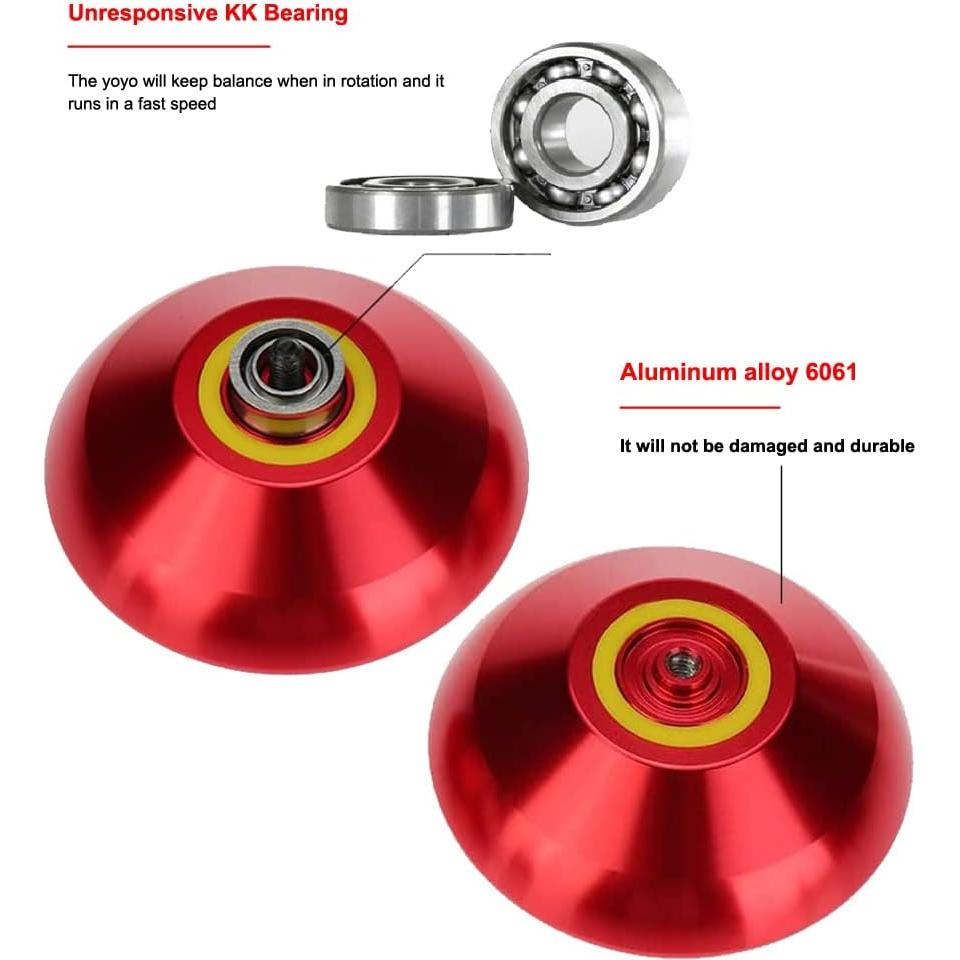 Yoyo Metálico Profesional MAGICYOYO T5 Overlord Rojo 54mm