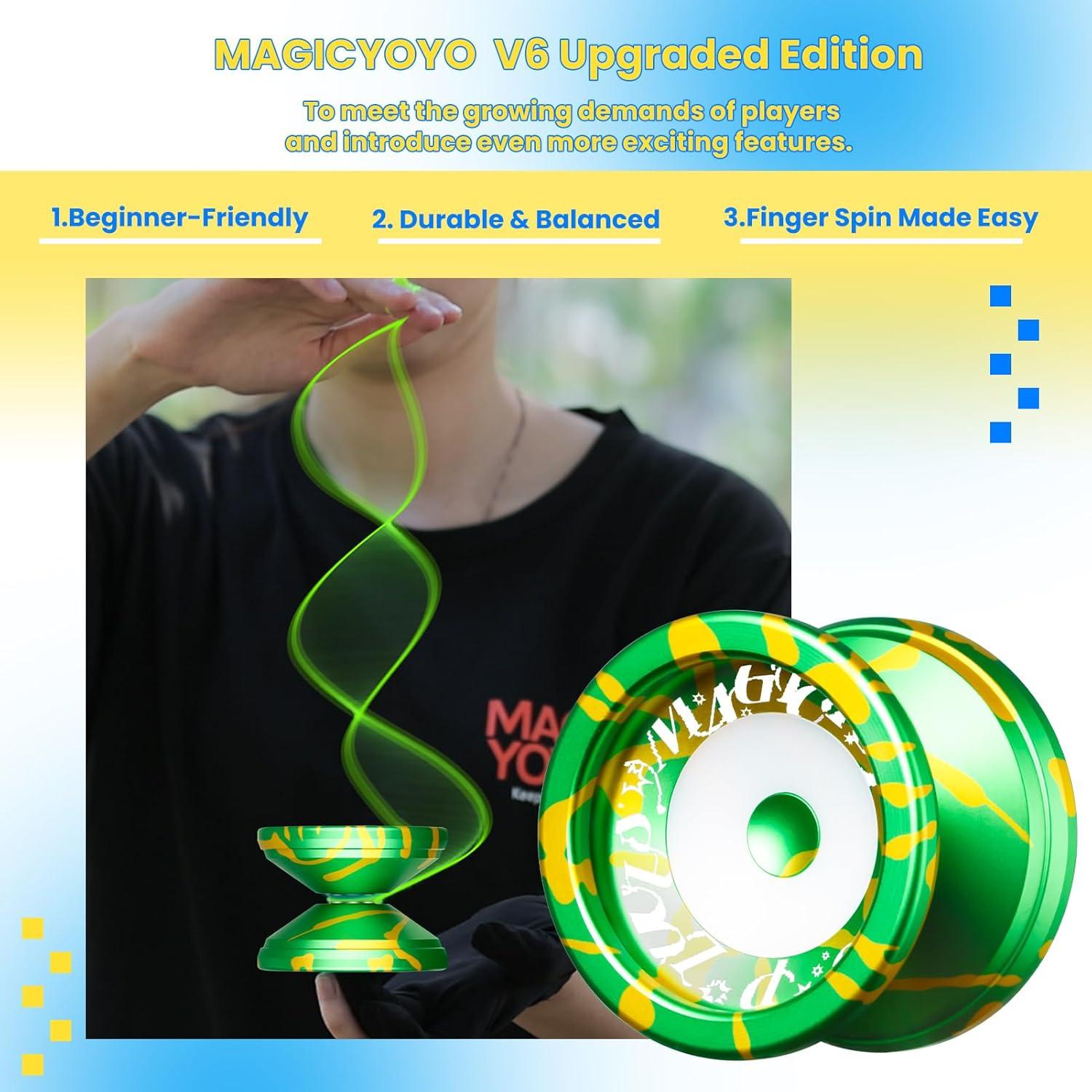 Yoyo MAGICYOYO V6S Responsivo y No Responsivo Verde Amarillo