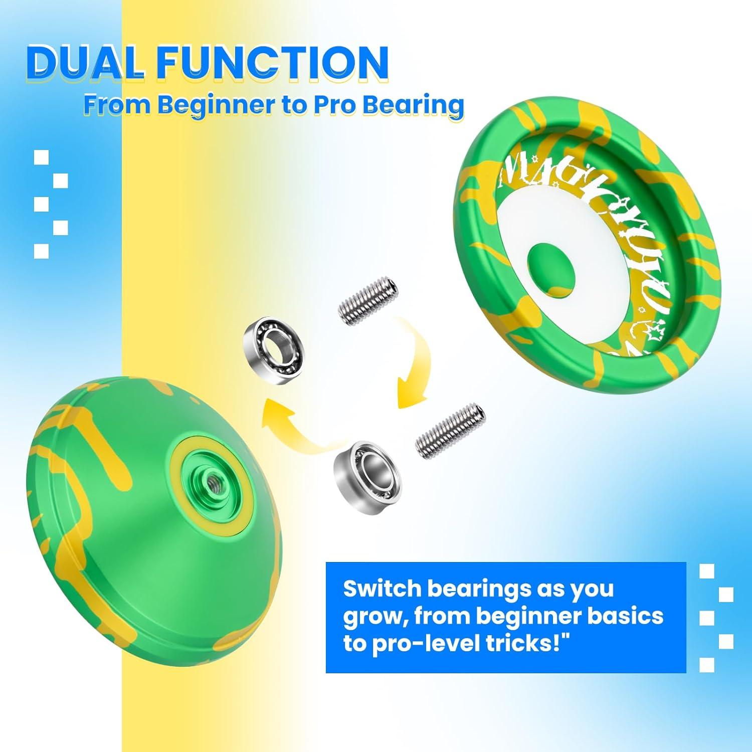 Yoyo MAGICYOYO V6S Responsivo y No Responsivo Verde Amarillo