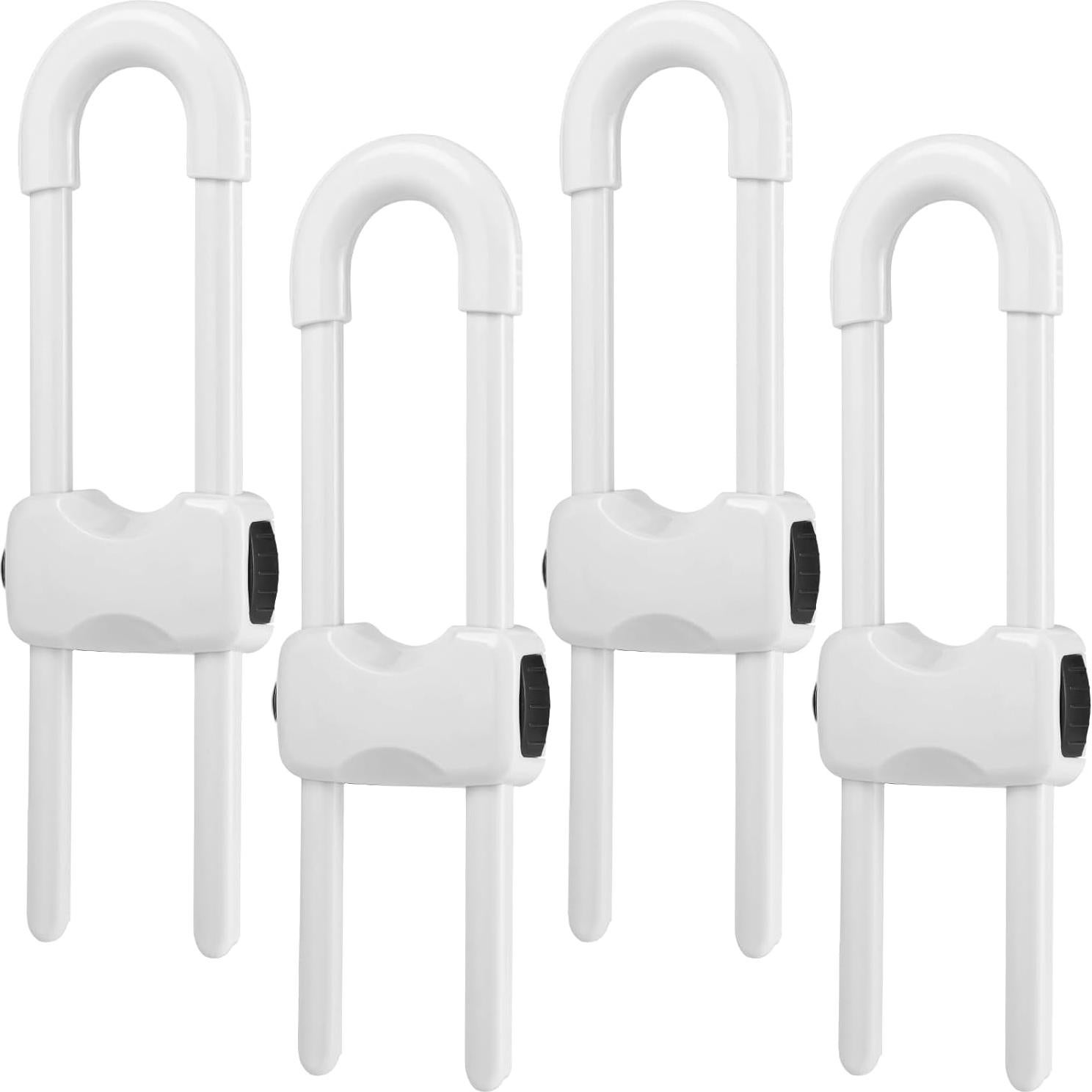 Cerraduras de Gabinete para Niños 4 Pcs U-Shape Blanco