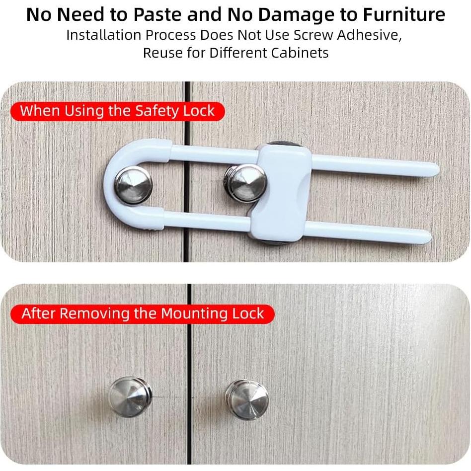 Candados Ajustables para Gabinetes A Prueba de Niños Azzs