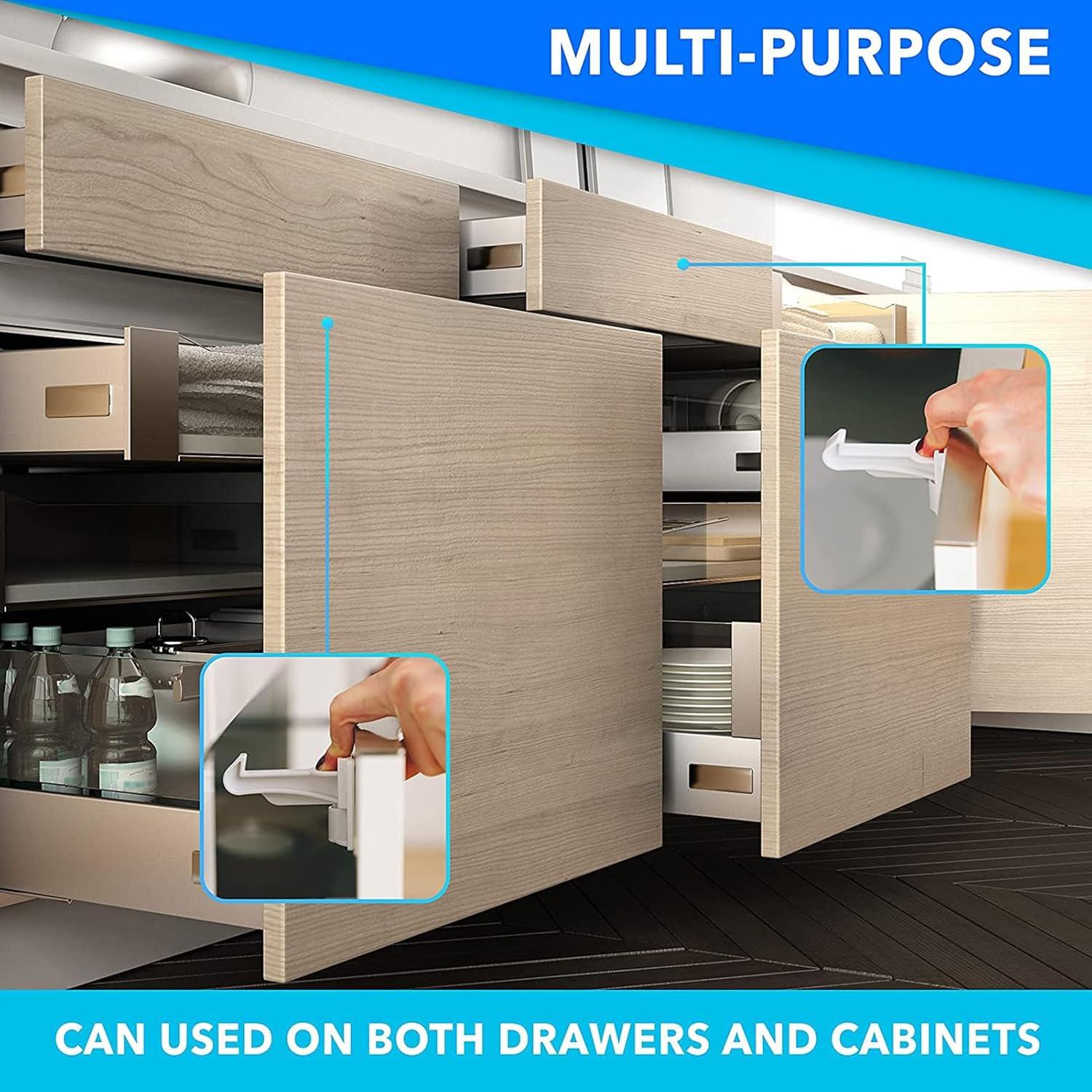 Cerraduras de Seguridad Invisibles Pabesim - 2 Paquete para Gabinetes