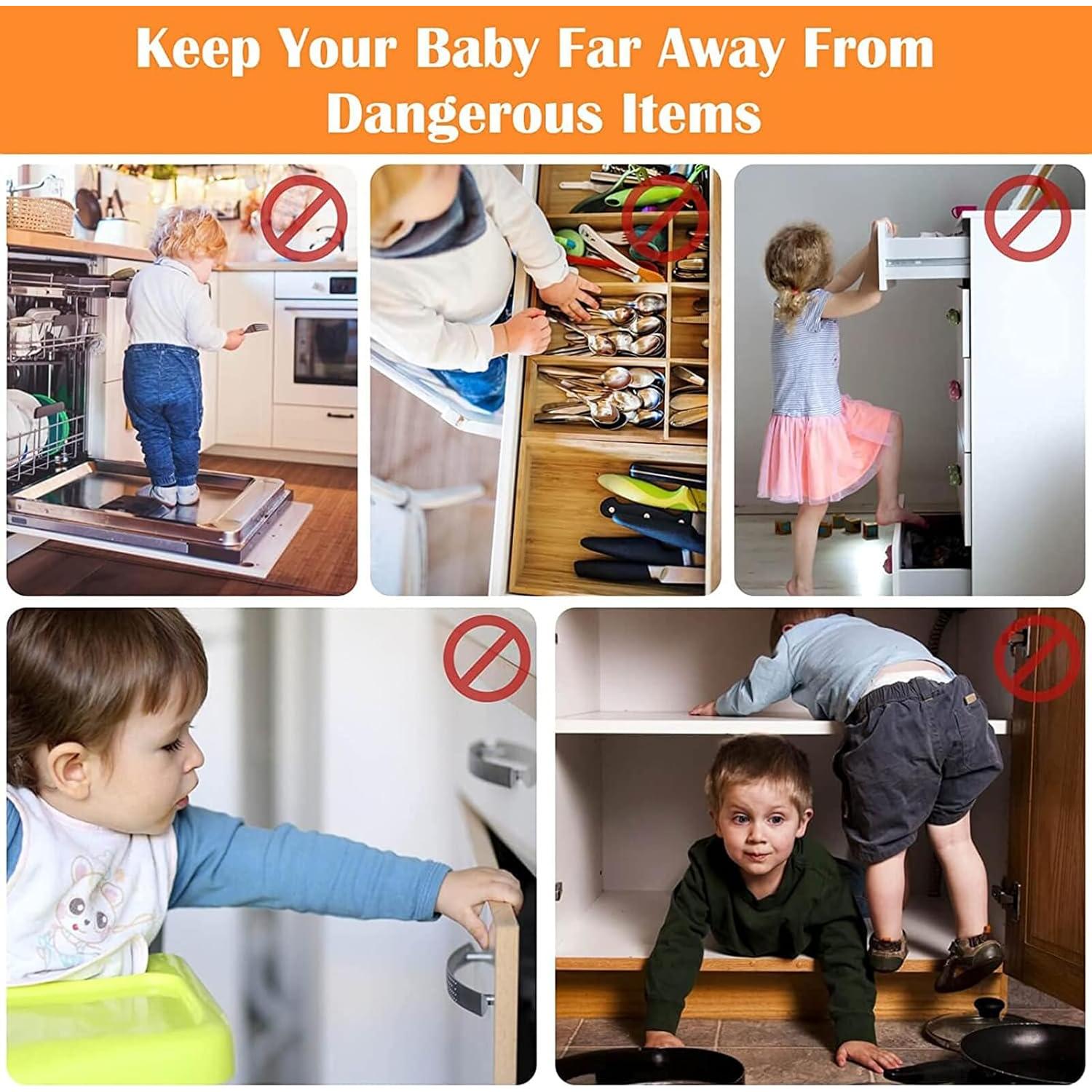 Cerraduras de Seguridad Invisibles Pabesim - 2 Paquete para Gabinetes