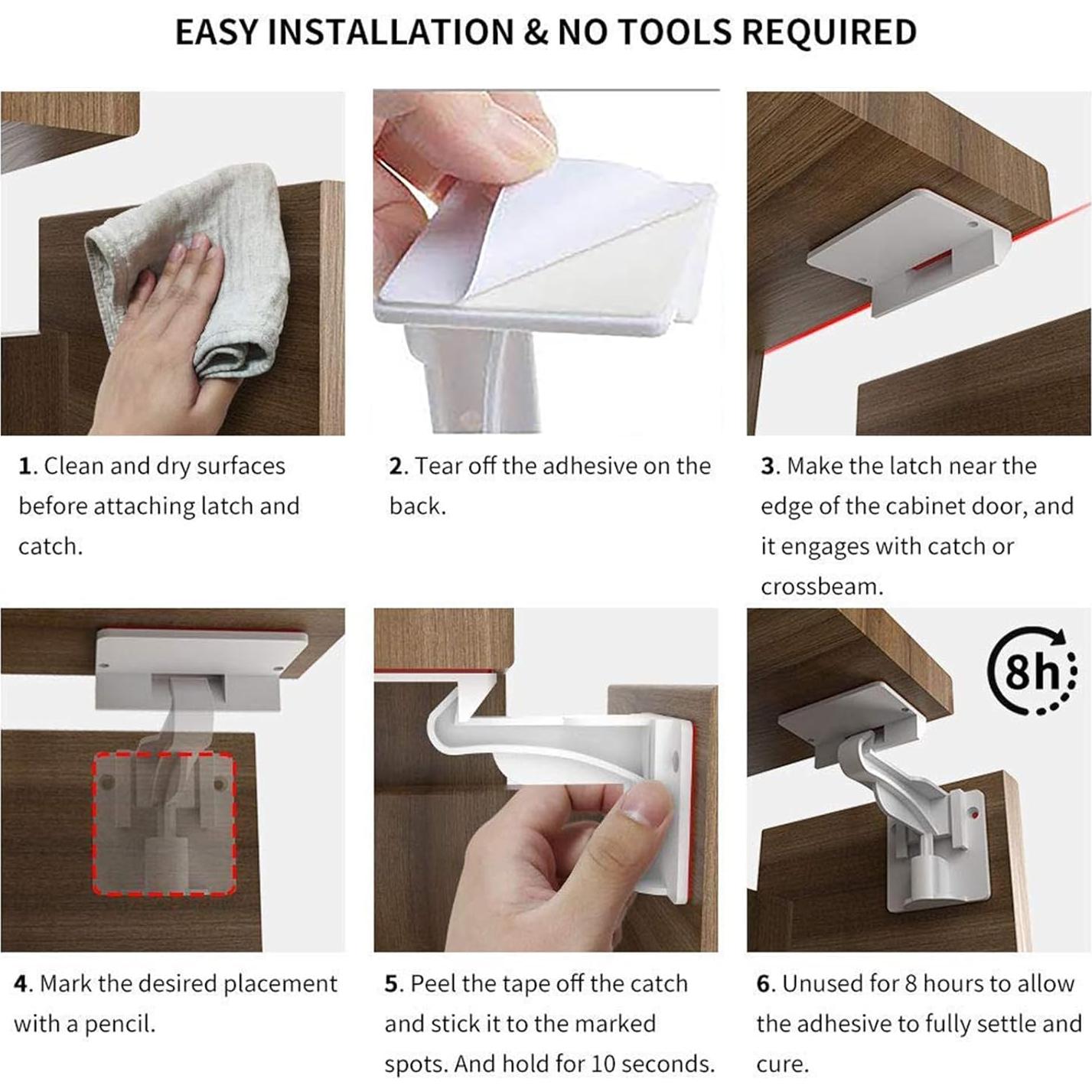 Cerraduras de Seguridad Invisibles Pabesim - 2 Paquete para Gabinetes