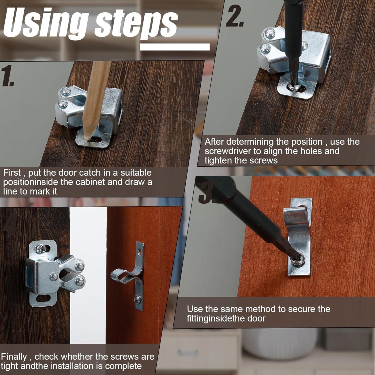 Pestillos de Gabinete Bonuci 20 Pcs Plata 40x15 mm