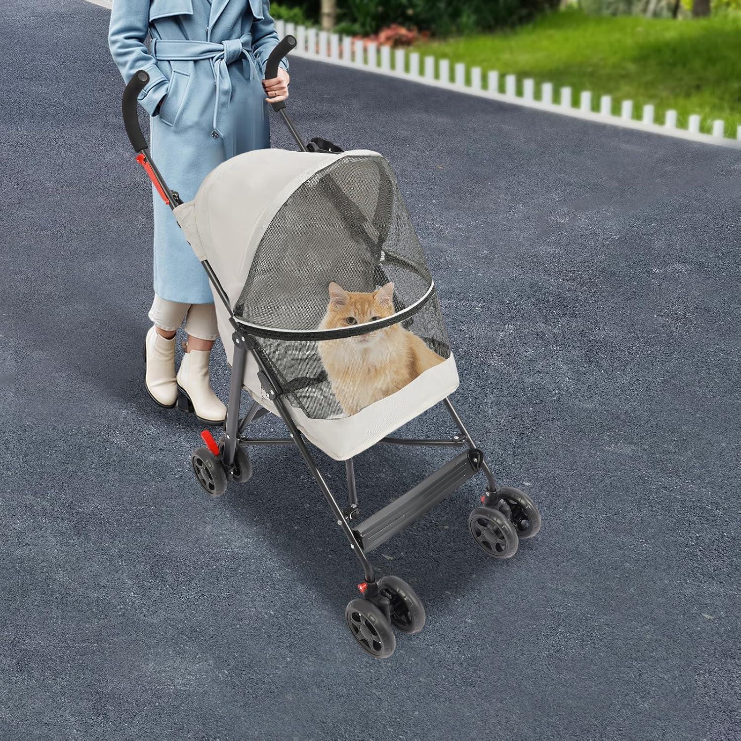 Carrito para Mascotas GUDBYWXB Gris Plegable hasta 10 kg