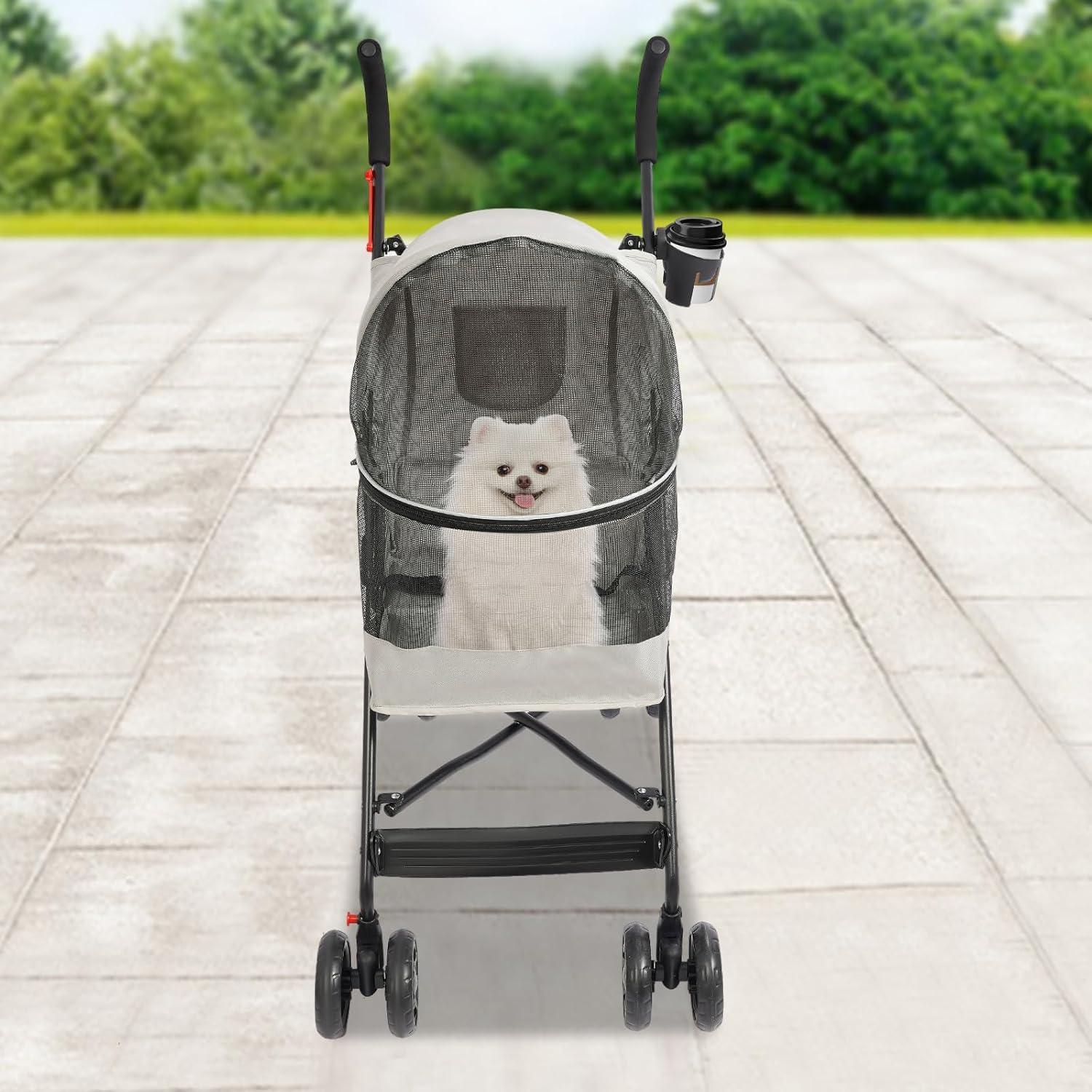 Carrito para Mascotas GUDBYWXB Gris Plegable hasta 10 kg