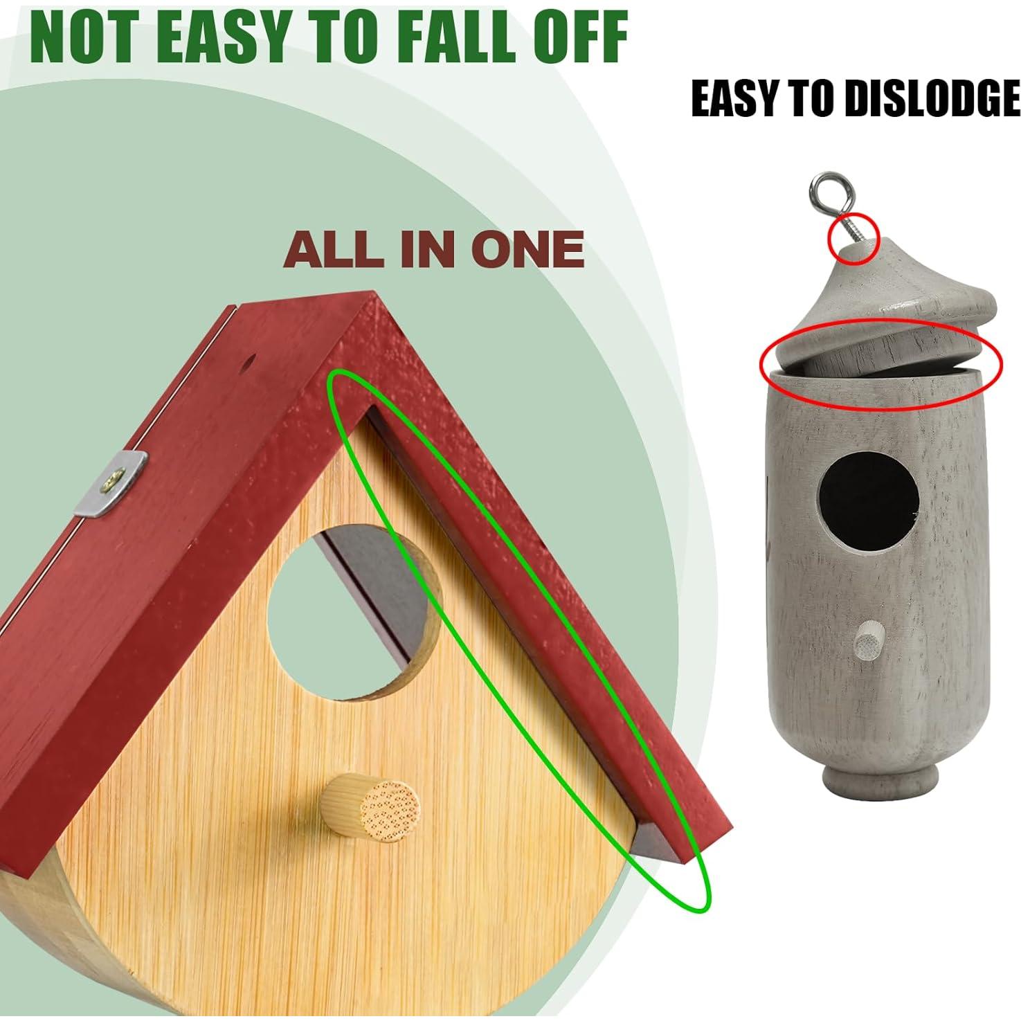 Paquete de 2 casas para colibrí DFANG de madera 10.67cm