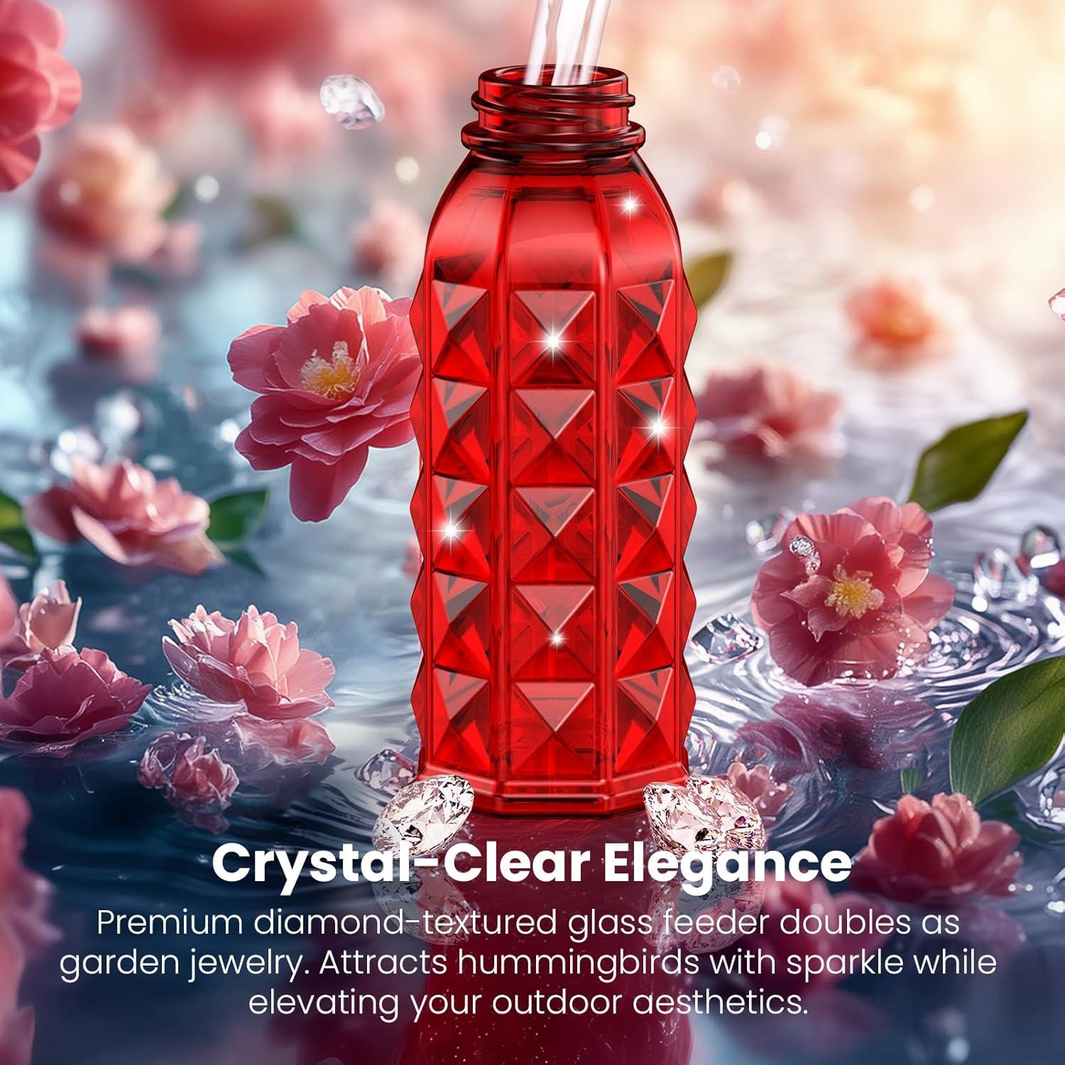 Alimentador de Colibríes MrCrafts 2Pcs Ventana 0.47L Vidrio Rojo