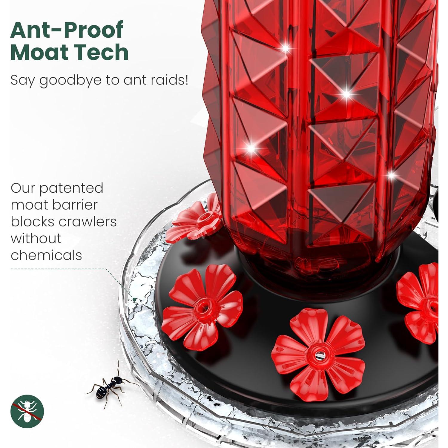 Alimentador de Colibríes MrCrafts 2Pcs Ventana 0.47L Vidrio Rojo