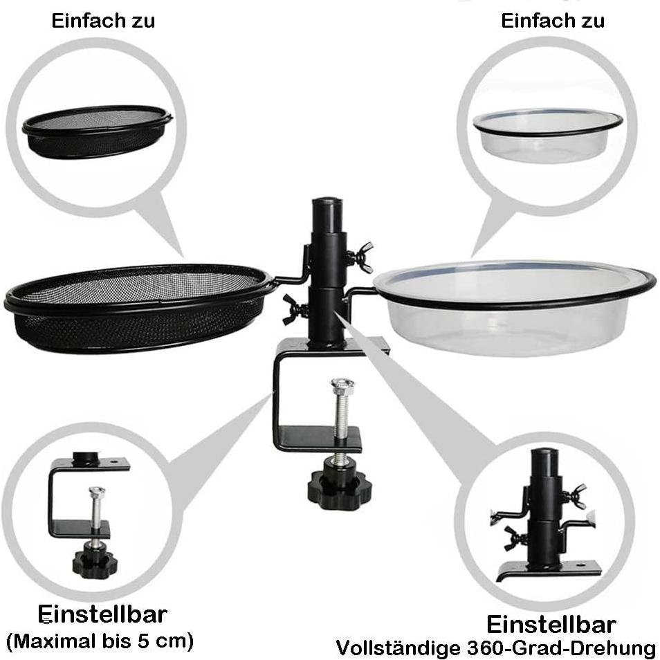 Comedero para Aves HRAYLTOP con Bandeja y 2 Cuencos de Agua