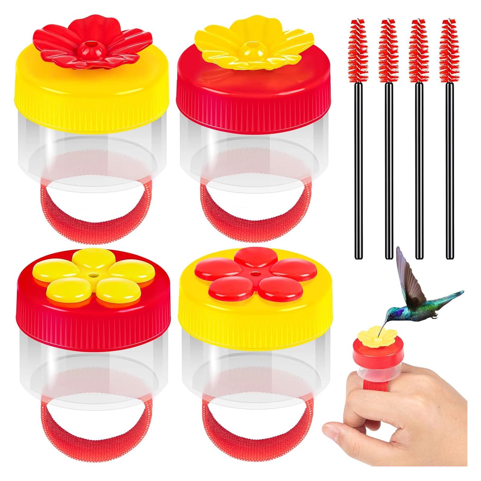 Alimentador de colibrí de mano ZHBDMGK 4Pcs con cepillos