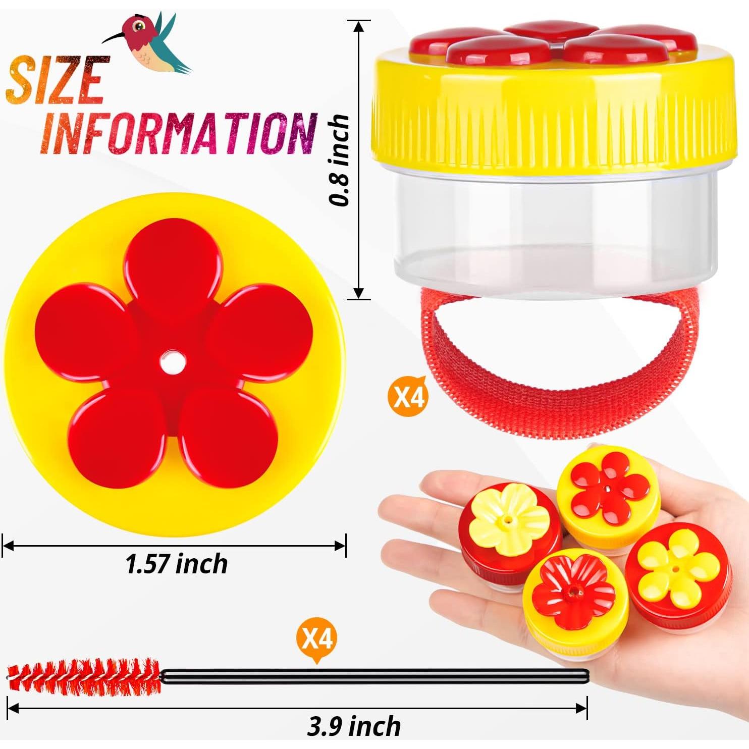 Alimentador de colibrí de mano ZHBDMGK 4Pcs con cepillos