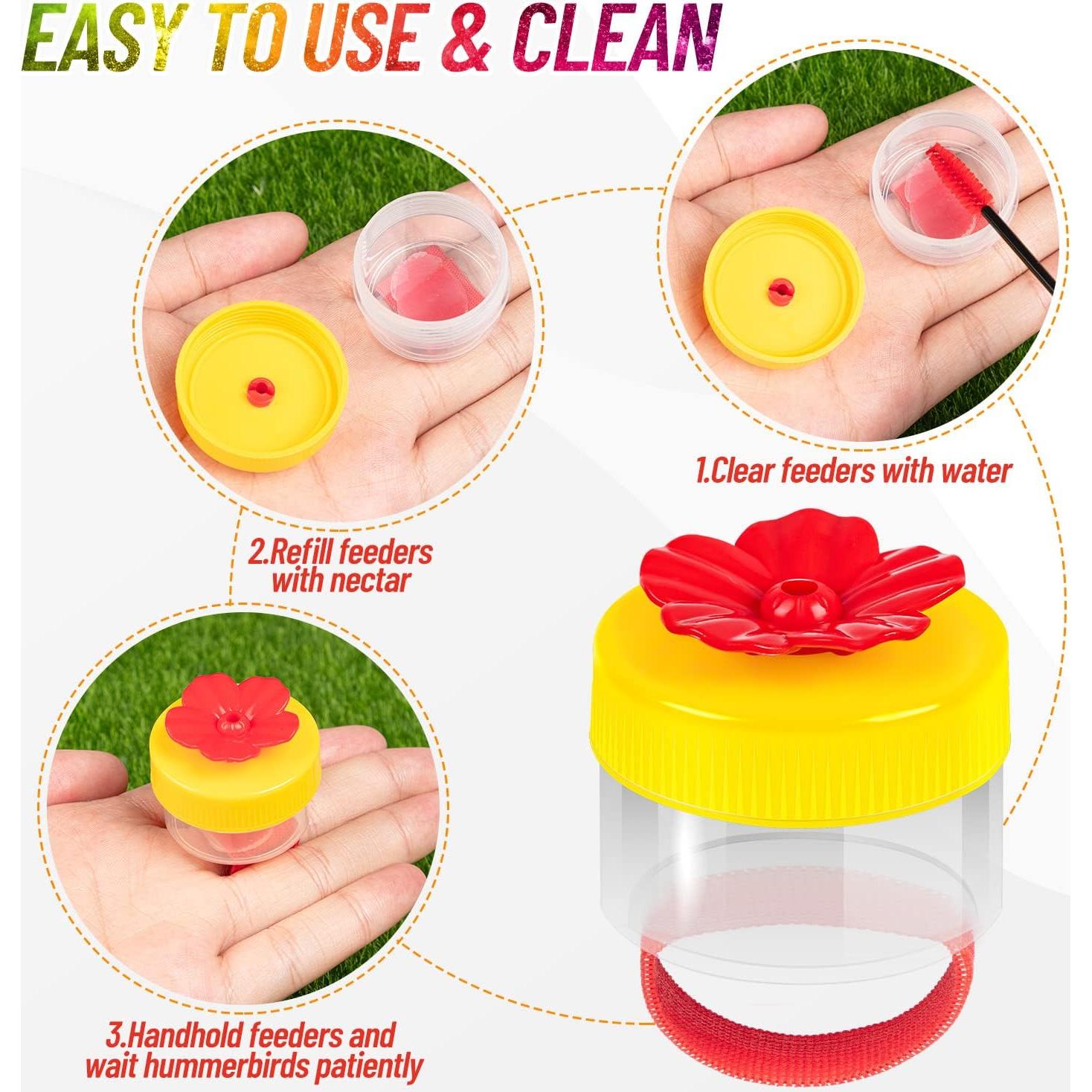 Alimentador de colibrí de mano ZHBDMGK 4Pcs con cepillos