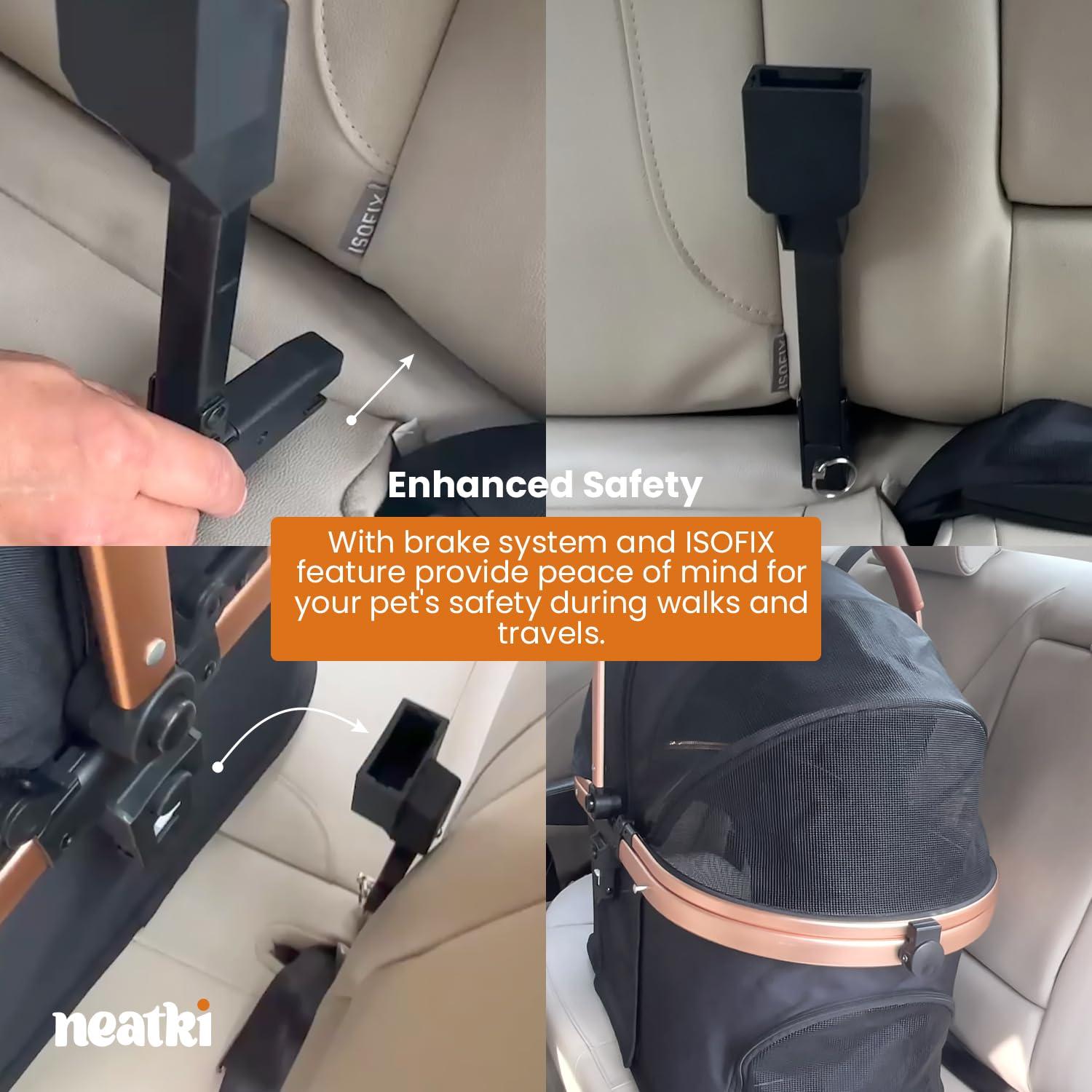 Carrito para Mascotas Neatki 3 en 1 hasta 25 kg Plegable