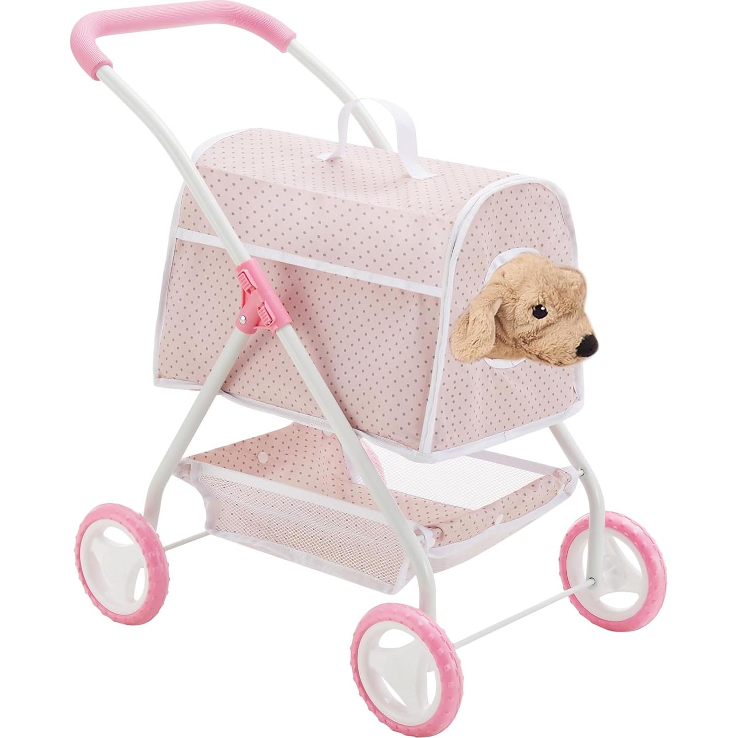 Carrito de Muñeca para Mascotas Olivia's Little World Rosa/Gris
