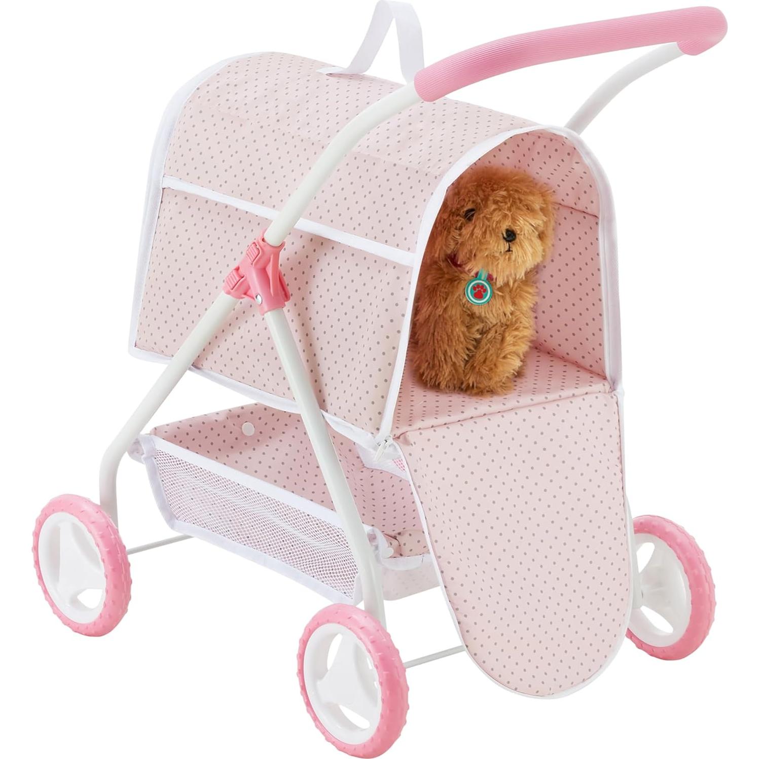 Carrito de Muñeca para Mascotas Olivia's Little World Rosa/Gris